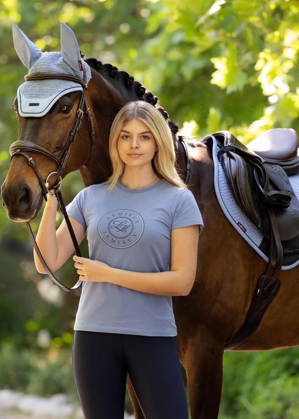 LeMieux Essence Close Contact Square Saddle Pad Powder Blue