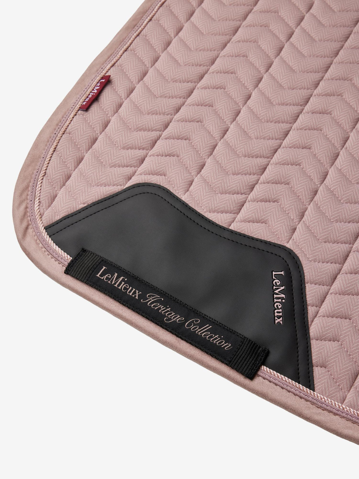 LeMieux Heritage Herringbone Dressage Saddle Pad - Wild Rose | Chevron Quilt, Bamboo Lining