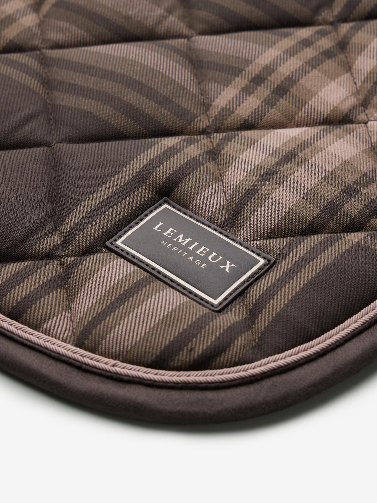 LeMieux Heritage Dressage Square Cocoa Check Quilted Saddle Pad