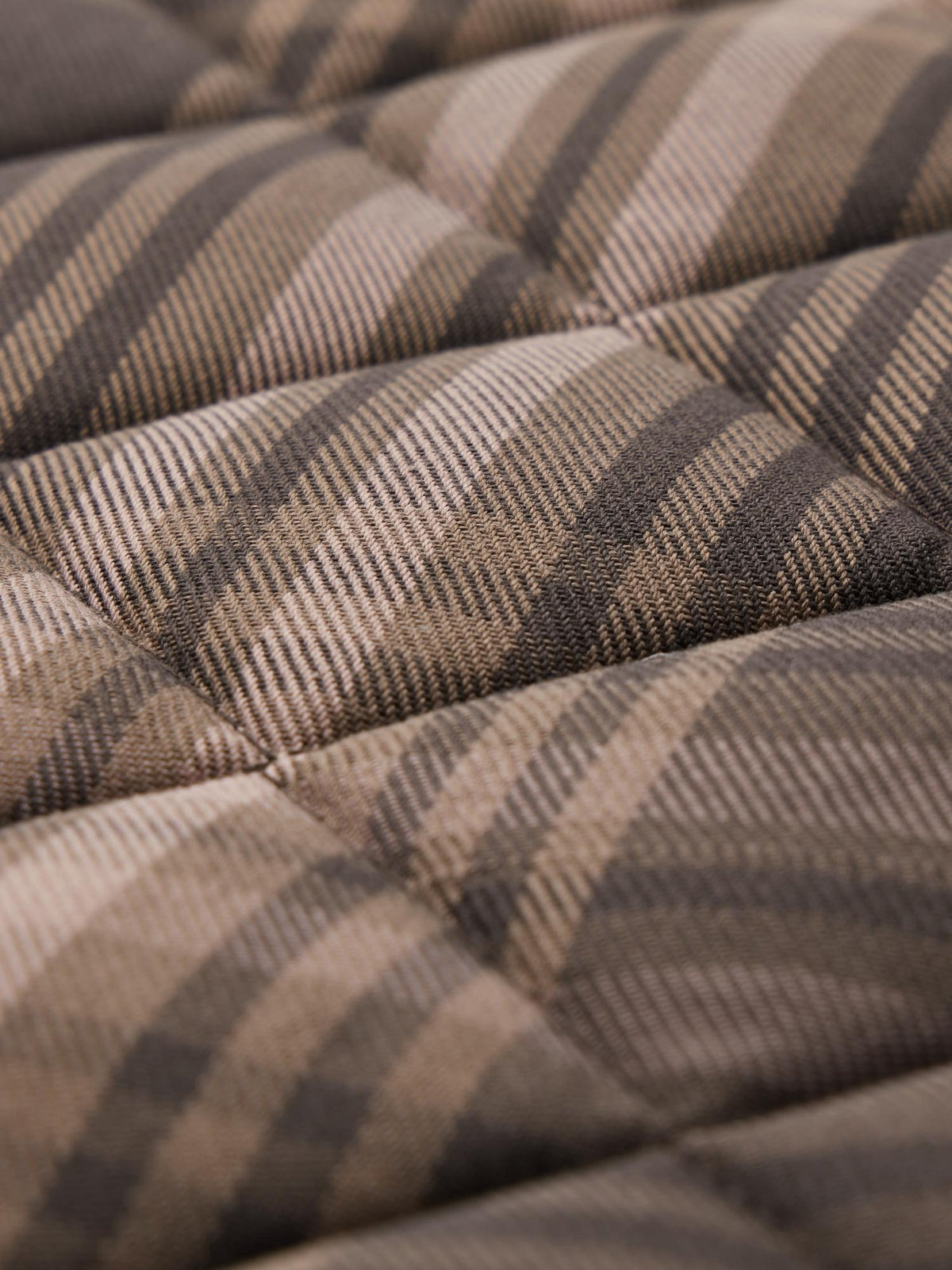 LeMieux Heritage Check Dressage Saddle Pad in Cocoa - Diamond quilted brown plaid fabric.