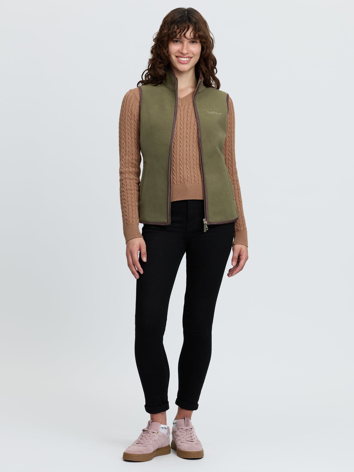 LeMieux Frankie Willow Green Fleece Riding Gilet for Women | Equestrian Apparel