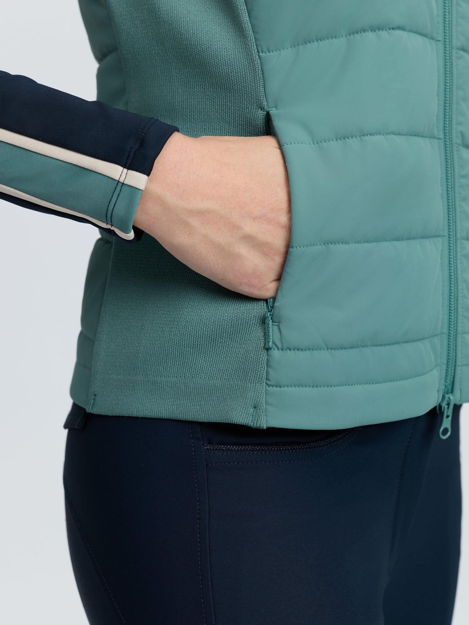LeMieux Lily Lightweight Gilet in Aloe - Women's riding vest with zip pockets