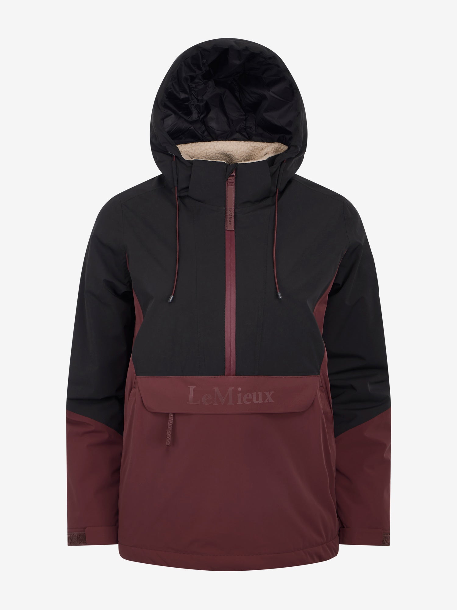 LeMieux Phoebe Half Zip Waterproof Anorak Black/Bramble