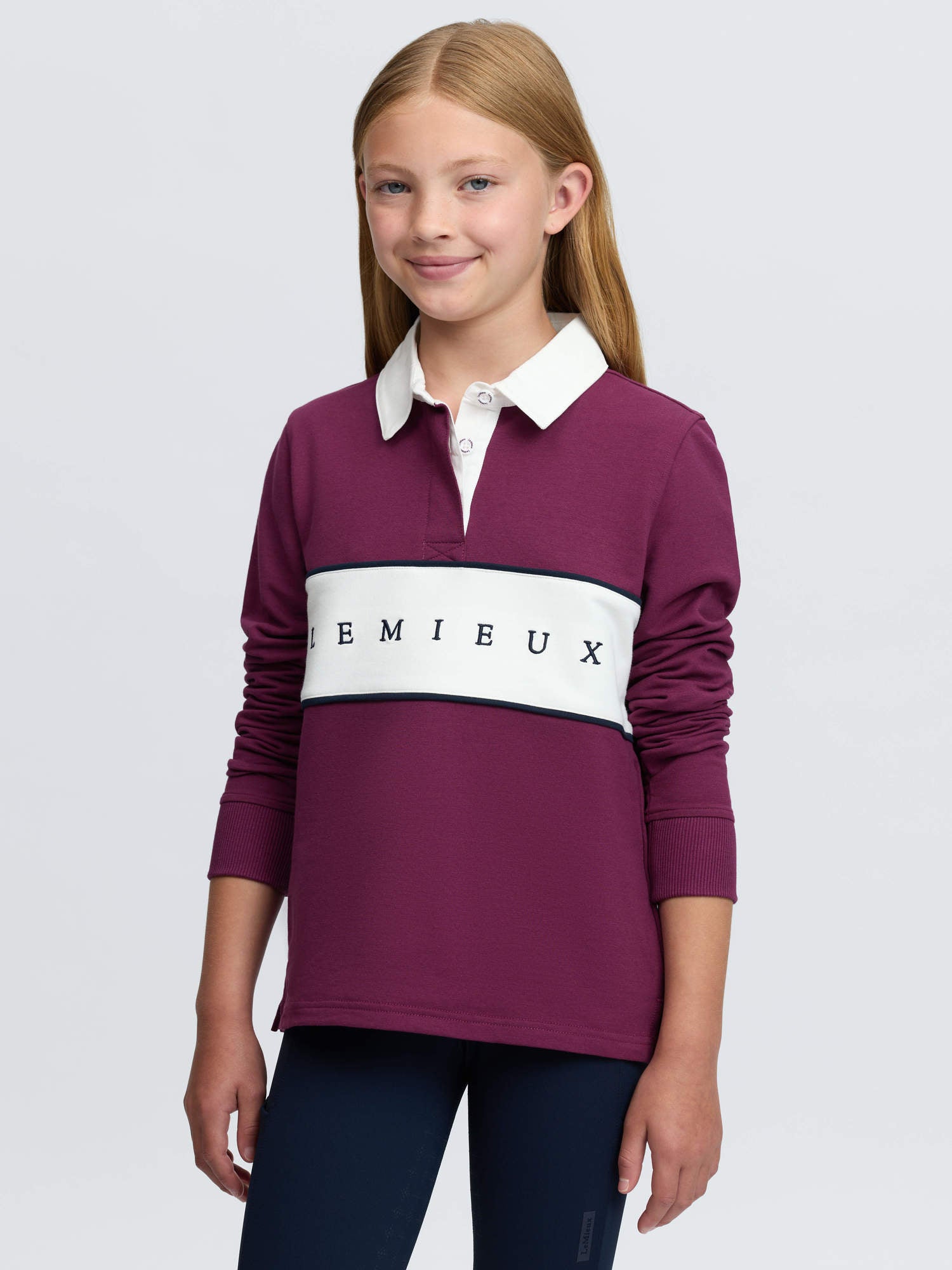 LeMieux Young Rider Riley Rugby Shirt Blackberry