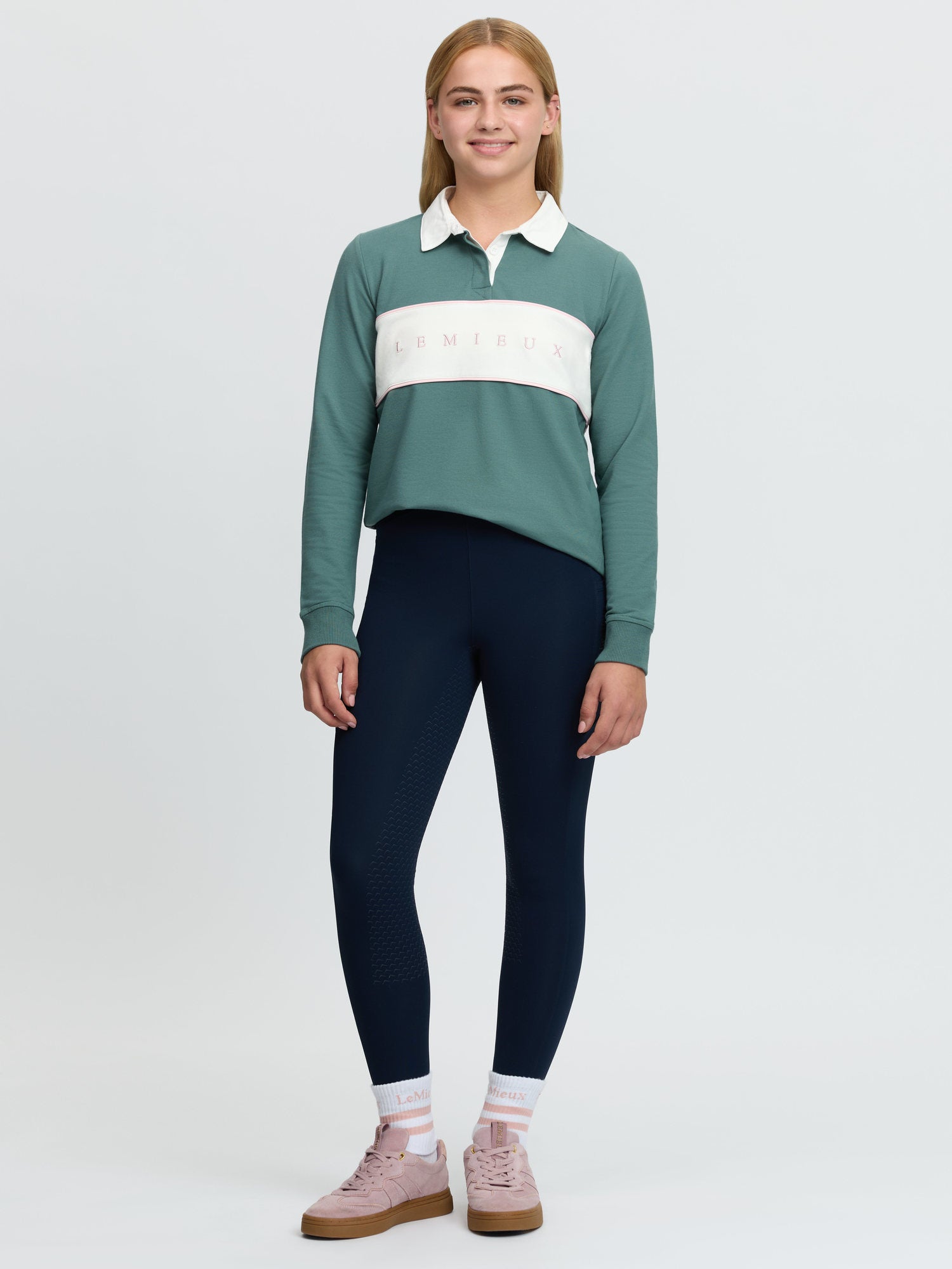 LeMieux Young Rider Riley Rugby Shirt Aloe