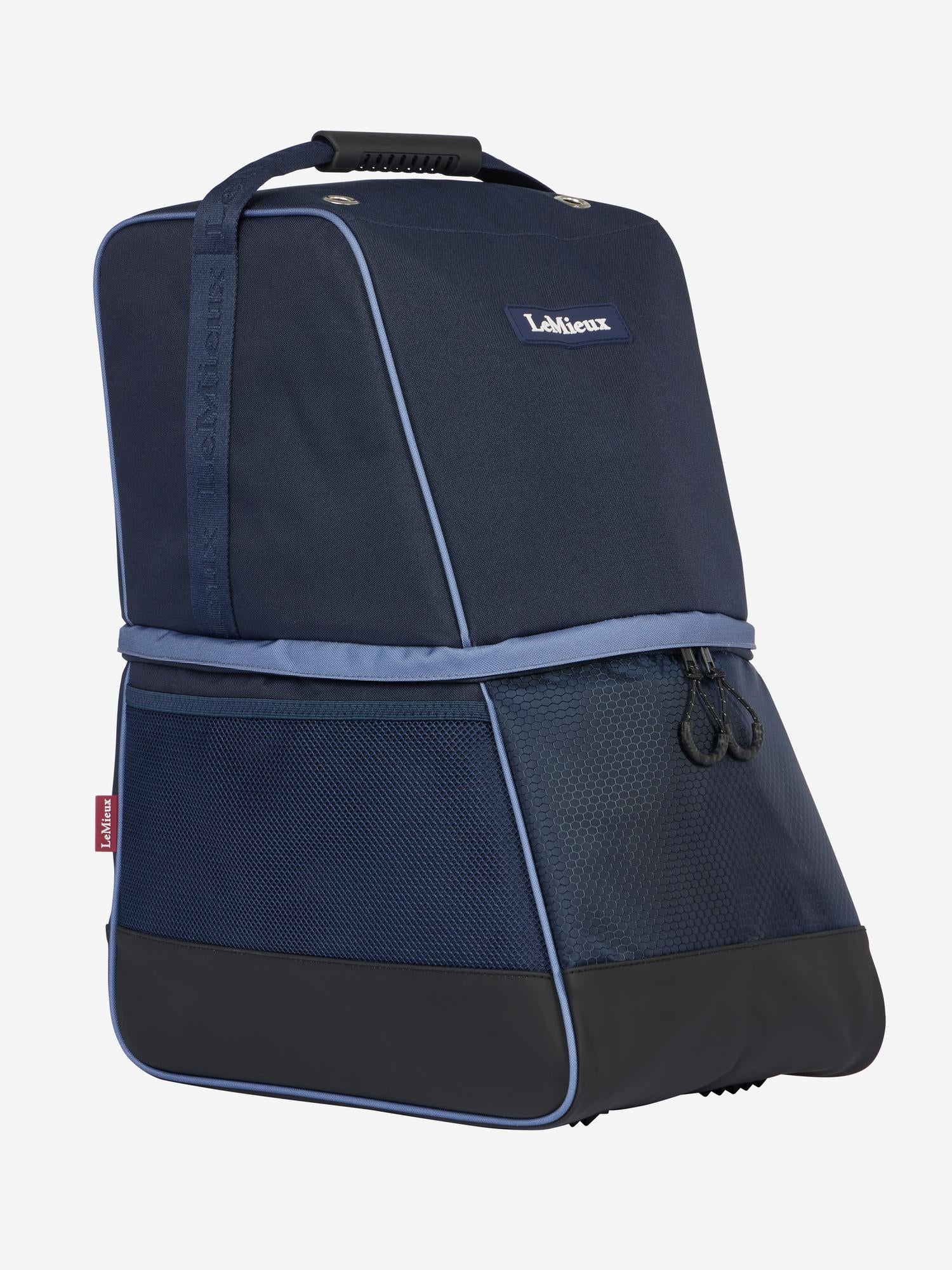 LeMieux Step In Boot Bag Navy - Clever welly bag with central zip to contain mud.