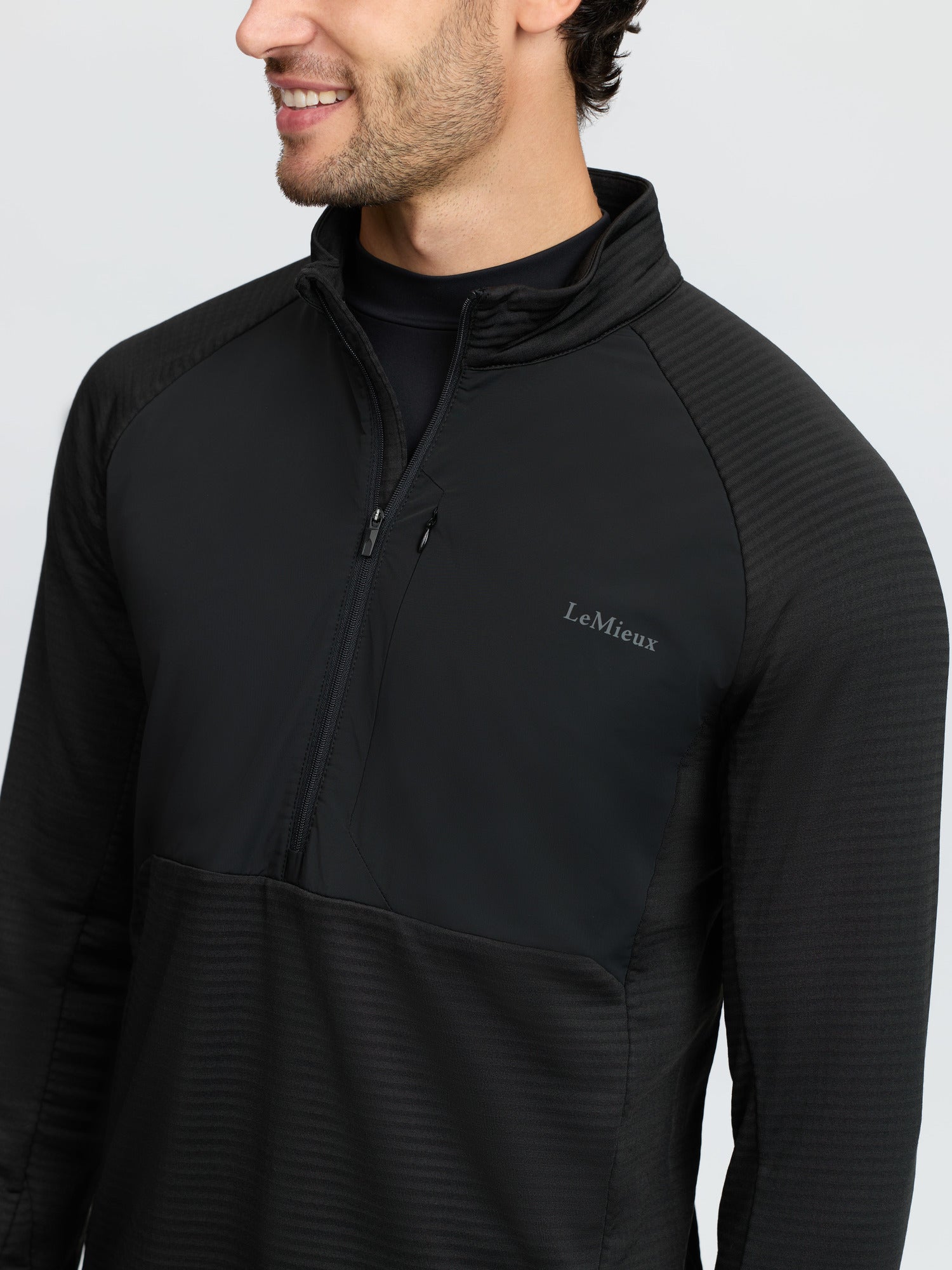 LeMieux Mens Quarter Zip Mid Layer Black