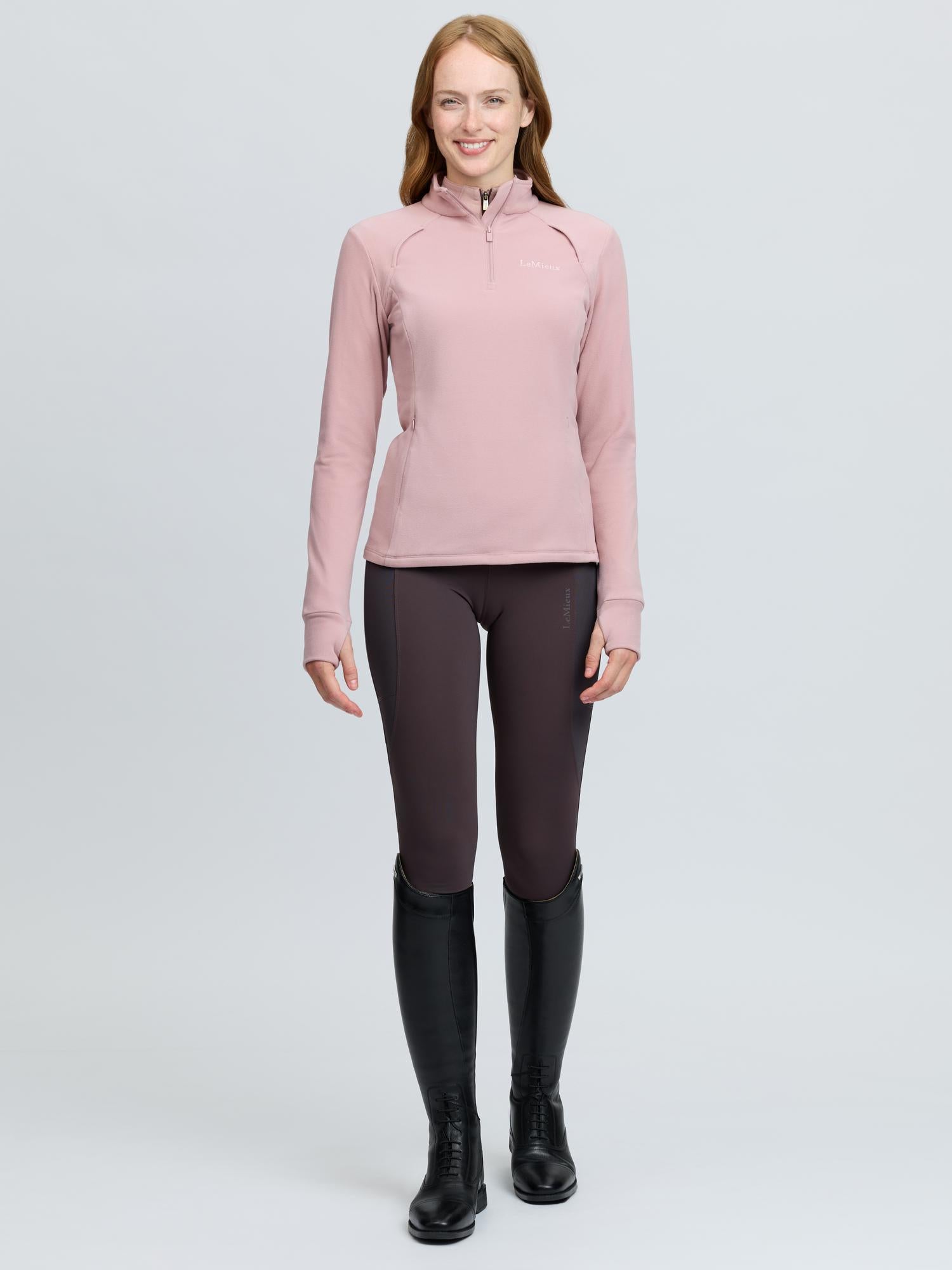 LeMieux Frances Pink Quarter Zip Fleece Top - Women's Equestrian Riding Apparel