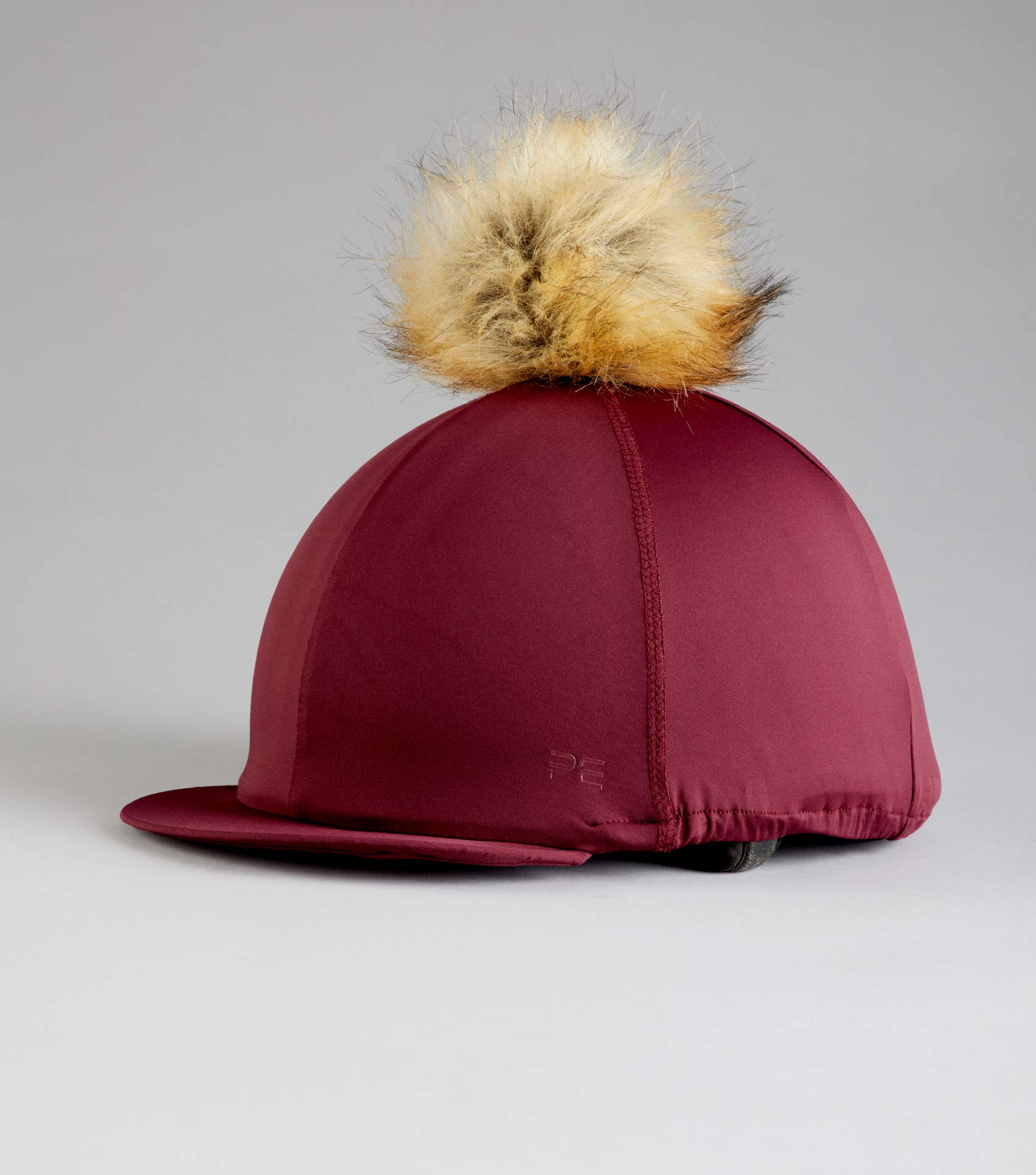 Premier Equine Wine Riding Hat Silk with Faux Fur Pom Pom | Equiflair Equestrian Headwear