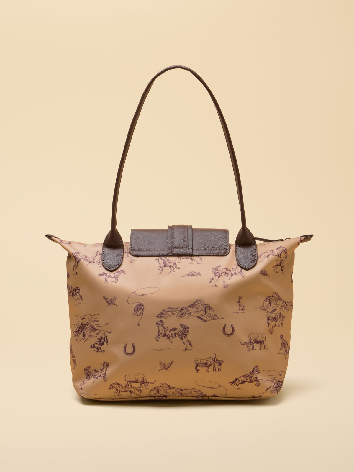 Joules Edie Western Print Rodeo Tote Shoulder Bag Natural