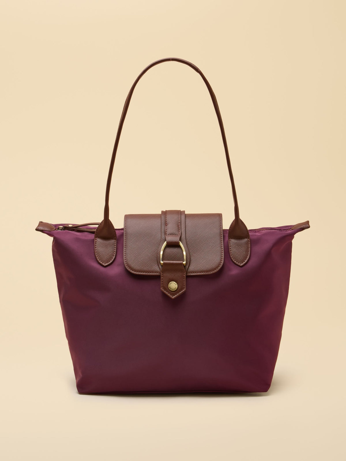 Joules Women's Edie Zip Top Shopper Bag in Port Red | Structured Tote
