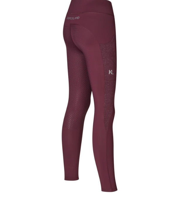Kingsland KL Valerie Ladies Full Grip Tights - Winetasting Riding Leggings Equestrian Apparel