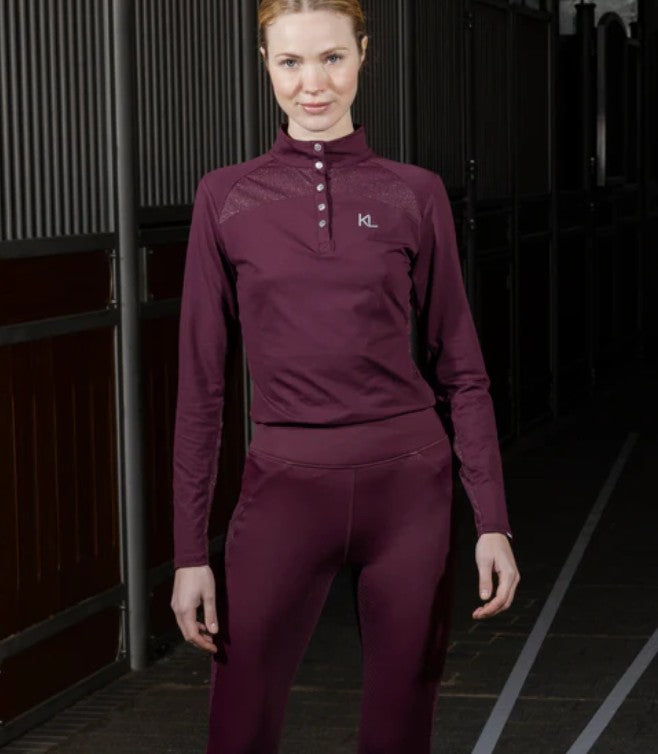 Kingsland KL Valerie Ladies Training Shirt in Winetasting - Equestrian Apparel, Riding Shirt