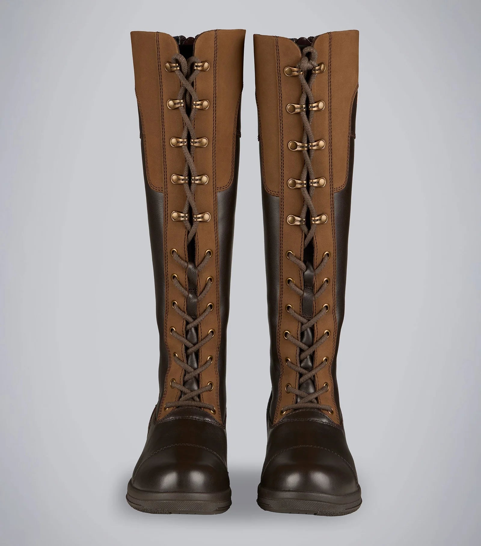 Premier Equine Kelburn Women's Waterproof Country Boots Brown Leather Riding Boots - 5