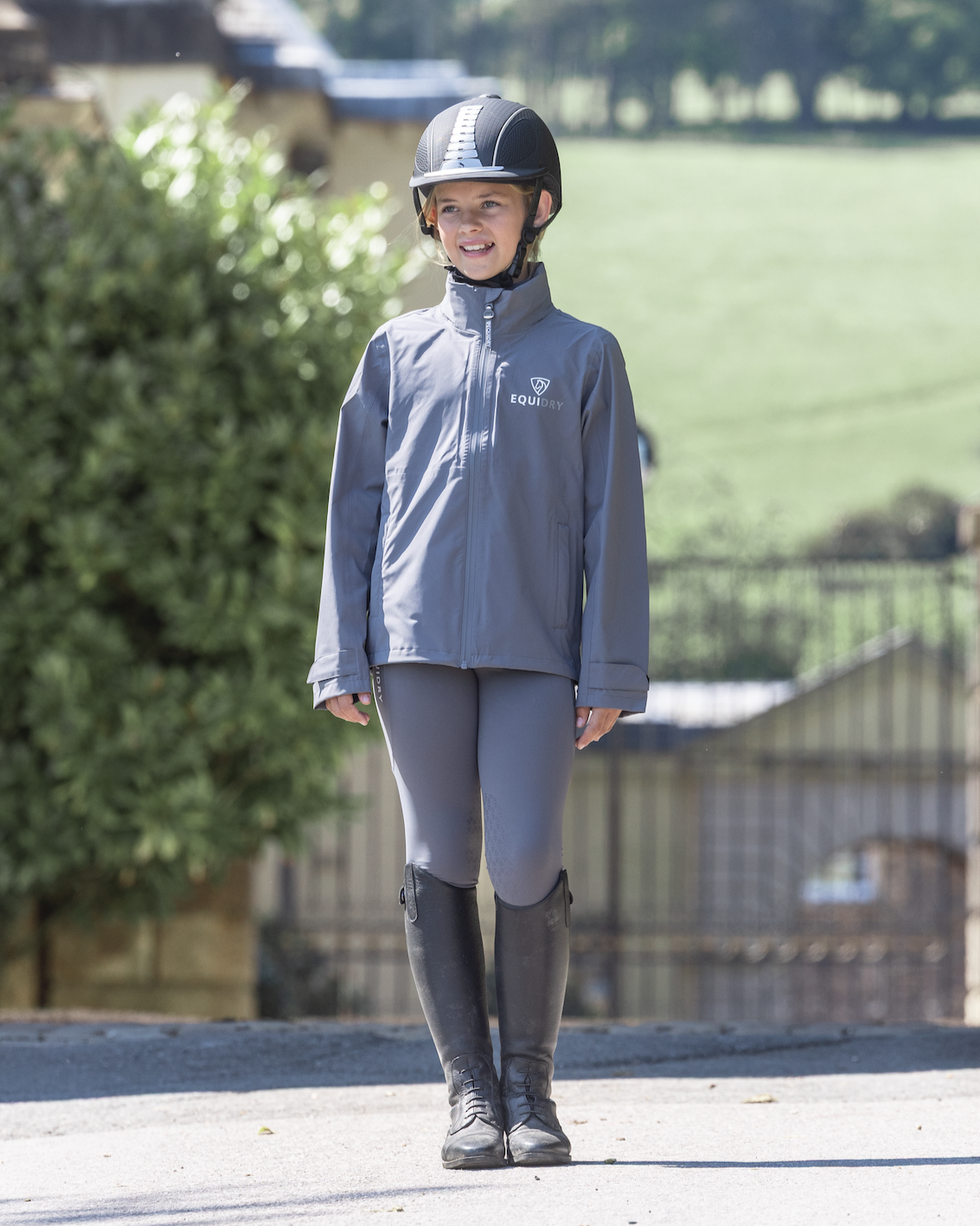 EQUIDRY Nimbus Waterproof Pack Away Jacket Children's Grey