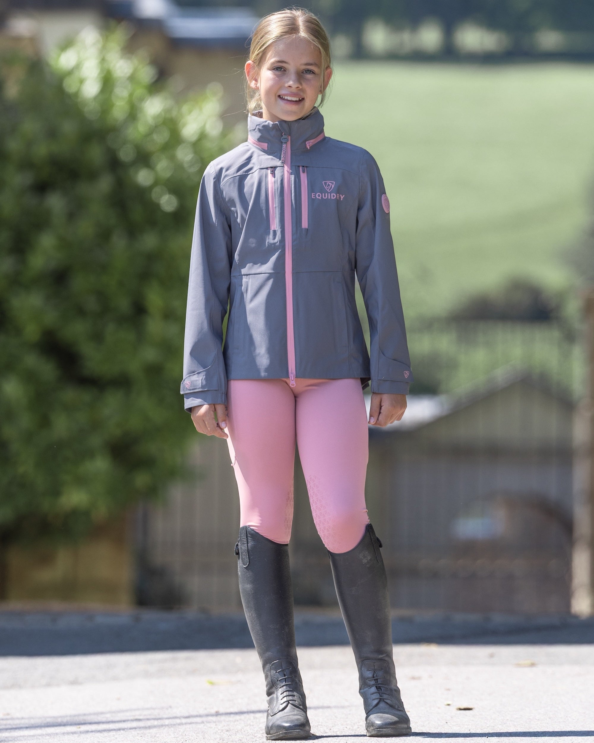 EQUIDRY Varsha Waterproof Riding Jacket Girl's Grey
