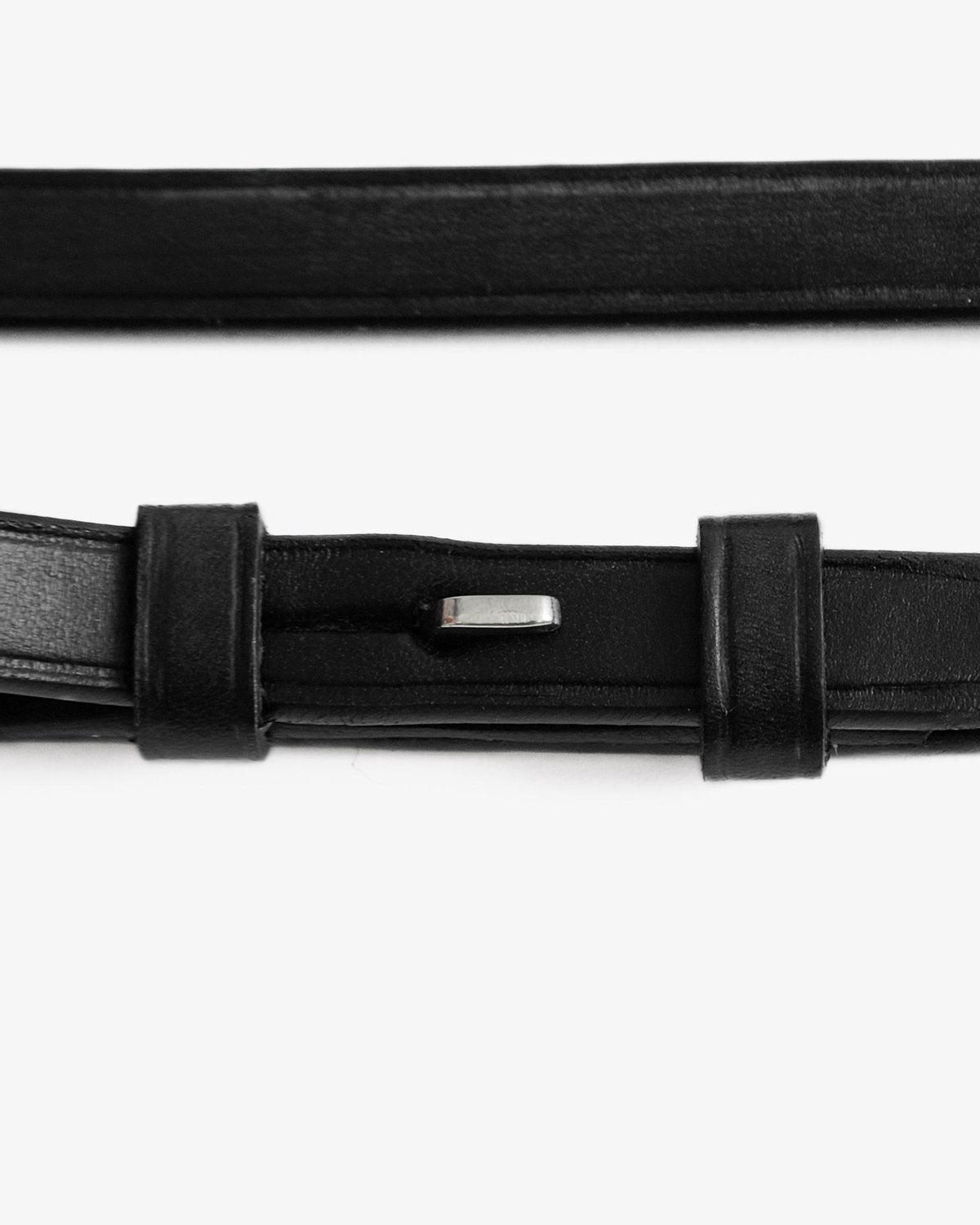 Premier Equine Leonardo Plain Leather Double Bridle Reins Black