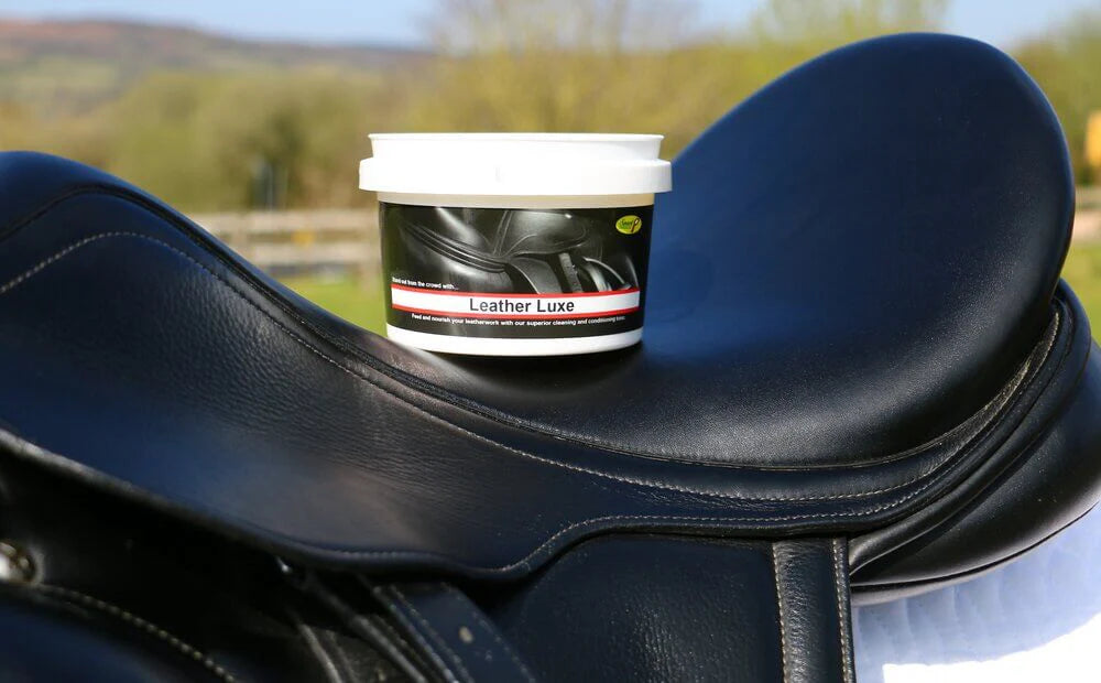 Smart Grooming Leather Luxe on Saddle: Premium Leather Conditioner with Beeswax & Essential Oils for Equine Leather Care