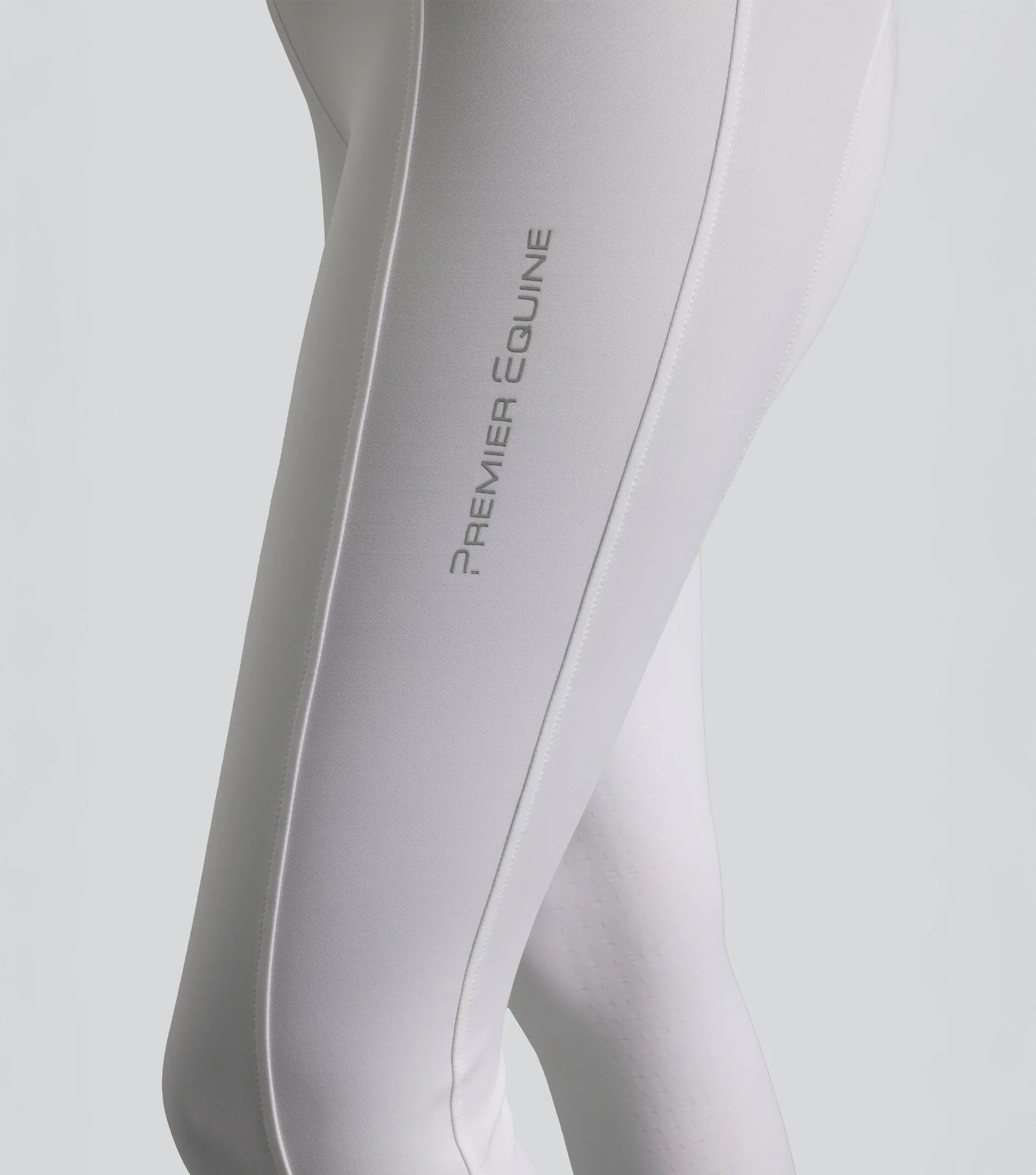 Premier Equine Luceo White Riding Tights: Gel Knee, Competition Breeches for Women. Stylish, Comfortable, and High-Performance Riding Gear