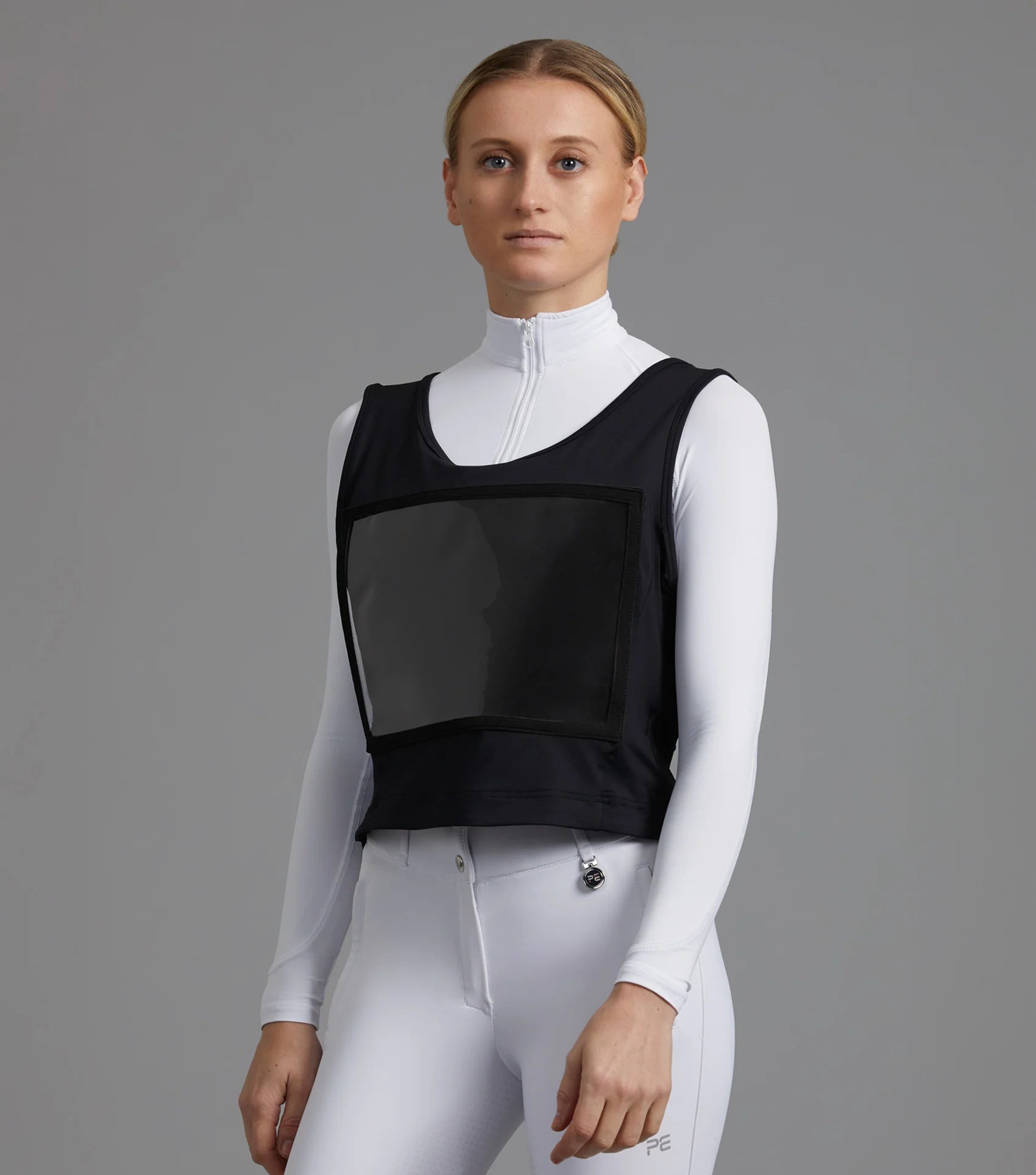 Premier Equine Lycra Vest Competition Bib Black - Equestrian Riding Gear for Women - Competition Numbers…