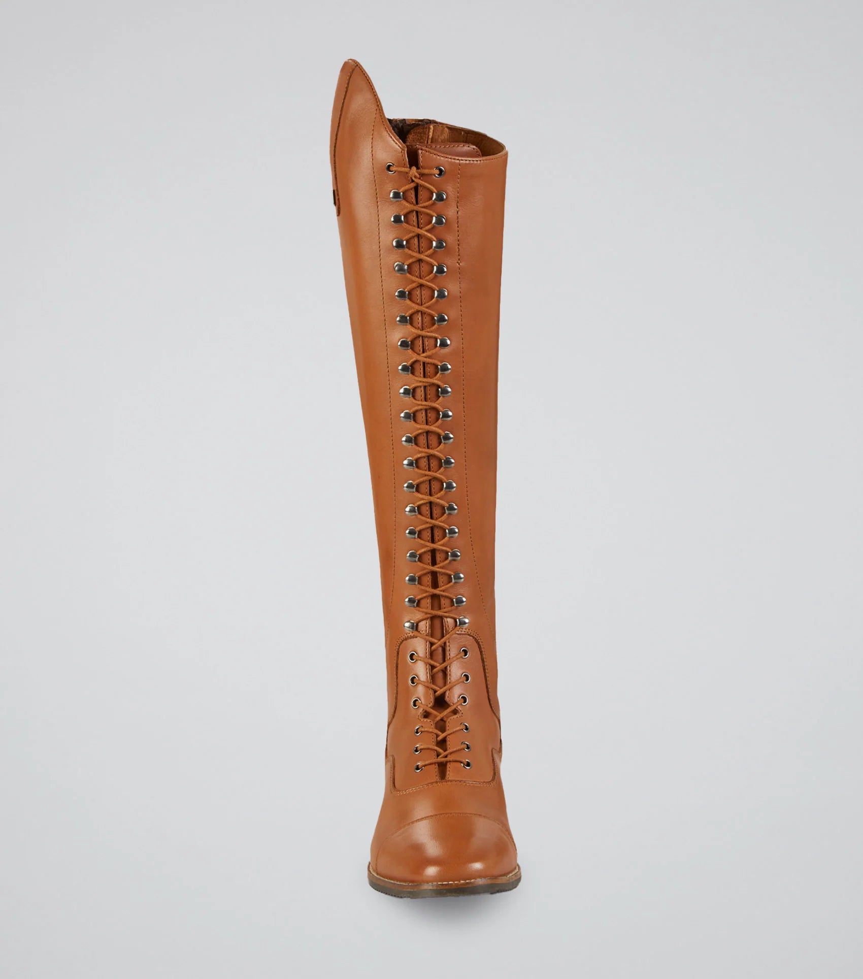 Premier Equine Maurizia Ladies Lace Front Tall Leather Riding Boots Cognac