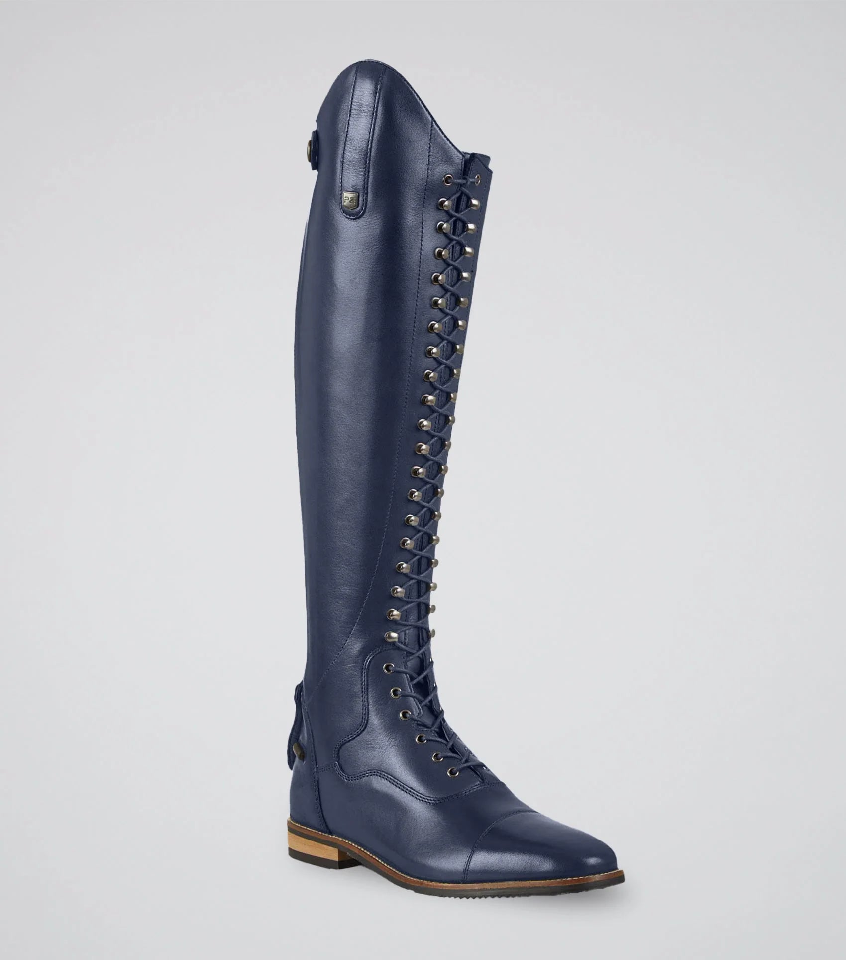 Premier Equine Maurizia Navy Leather Lace-Up Ladies Riding Boot - Tall, Equestrian Style