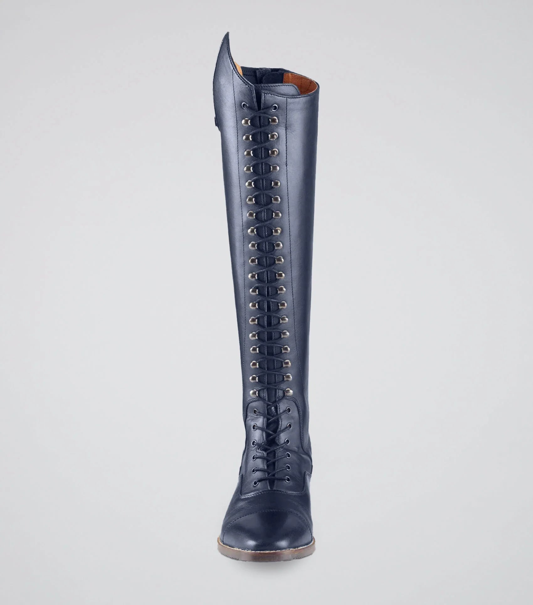 Premier Equine Navy Leather Lace-Up Tall Riding Boots for Women | Equestrian Style