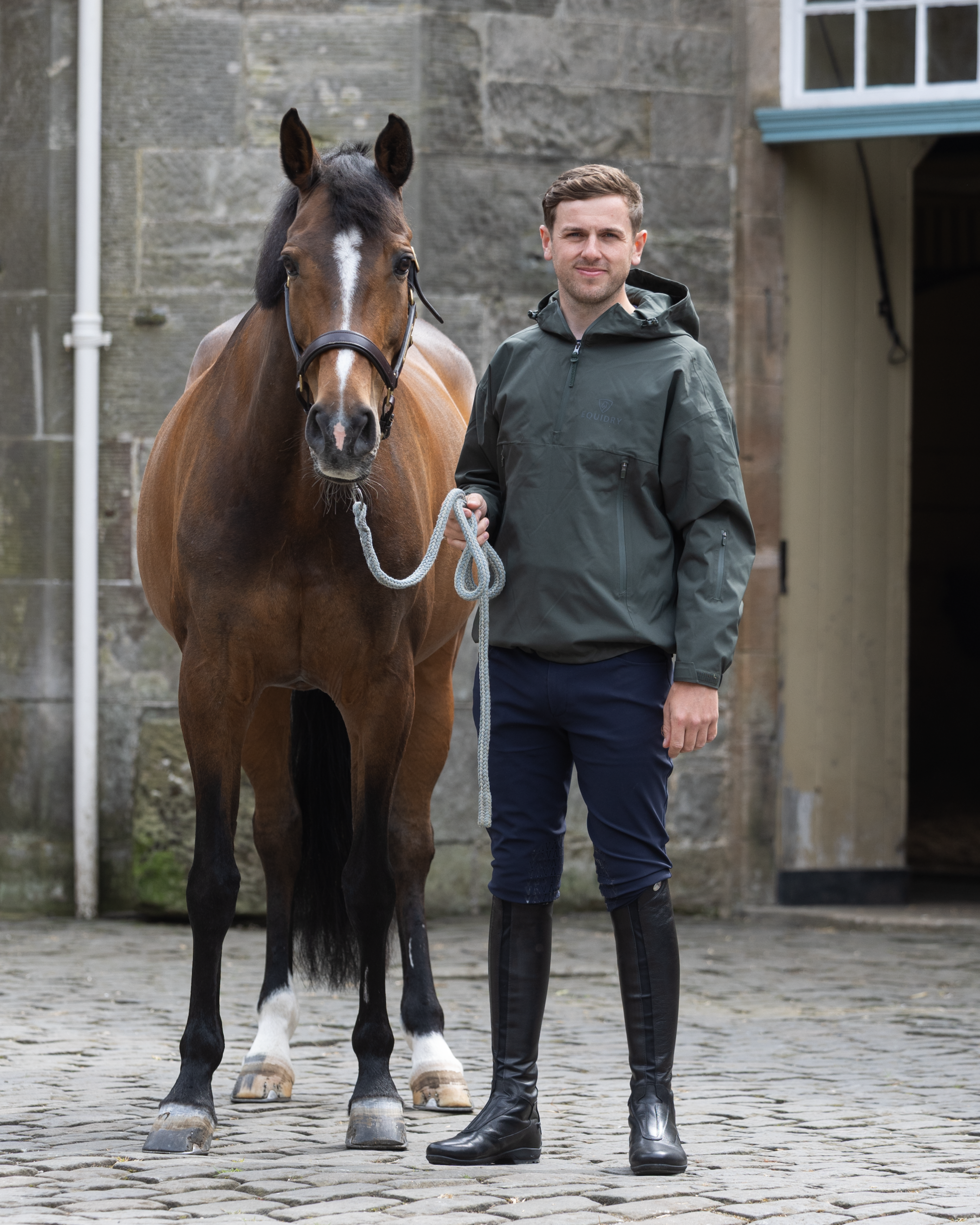 EQUIDRY Men's Storm Smock Black Forest Green