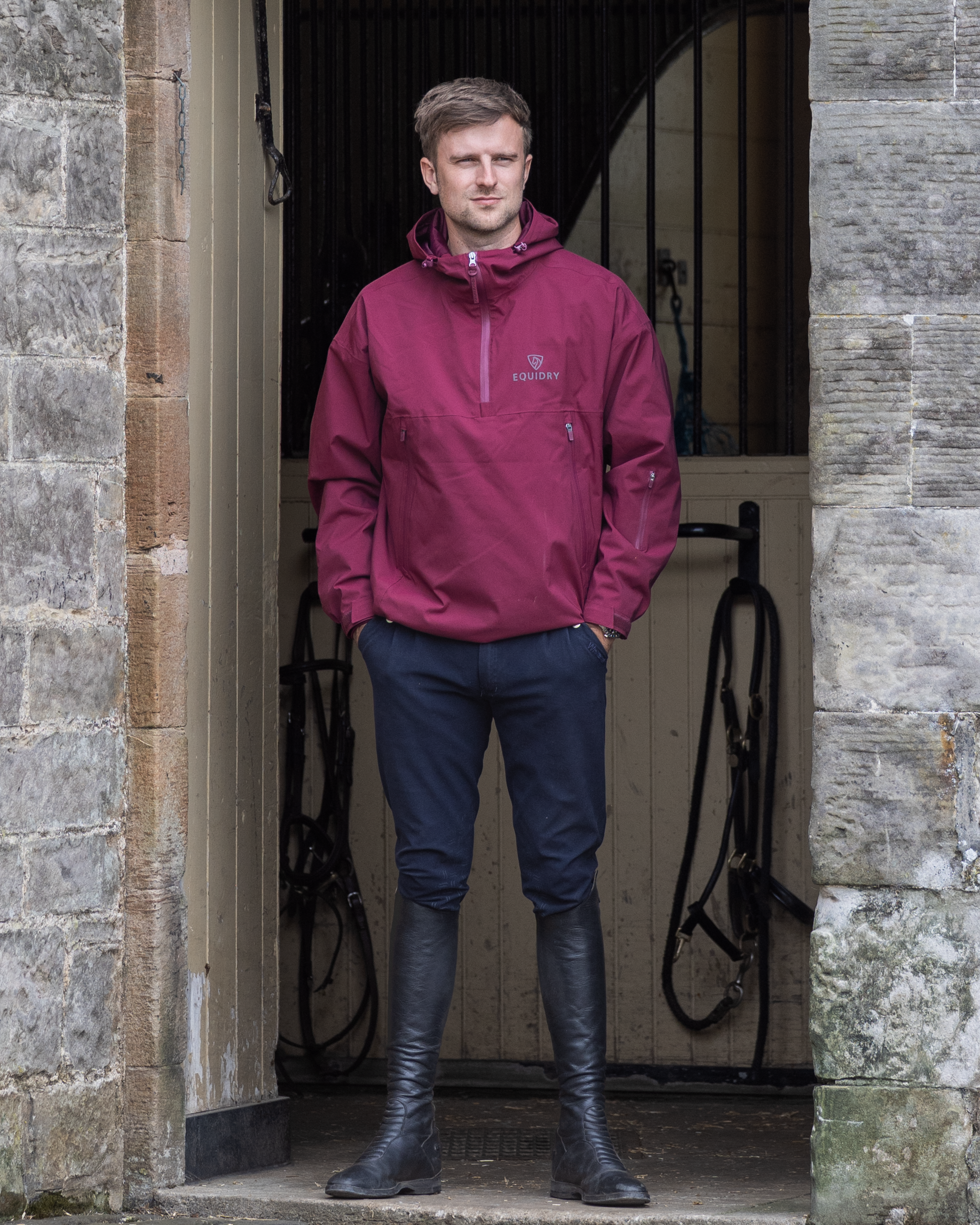 EQUIDRY Men's Storm Smock Burgundy