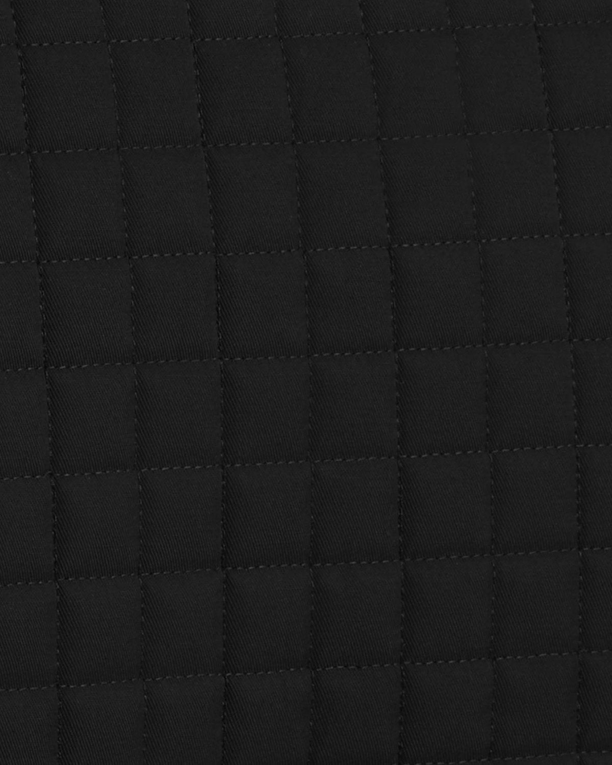PREMIER EQUINE Merino Wool Saddle Pad - Half Pad, Black/Black Wool. Quilted close-up.