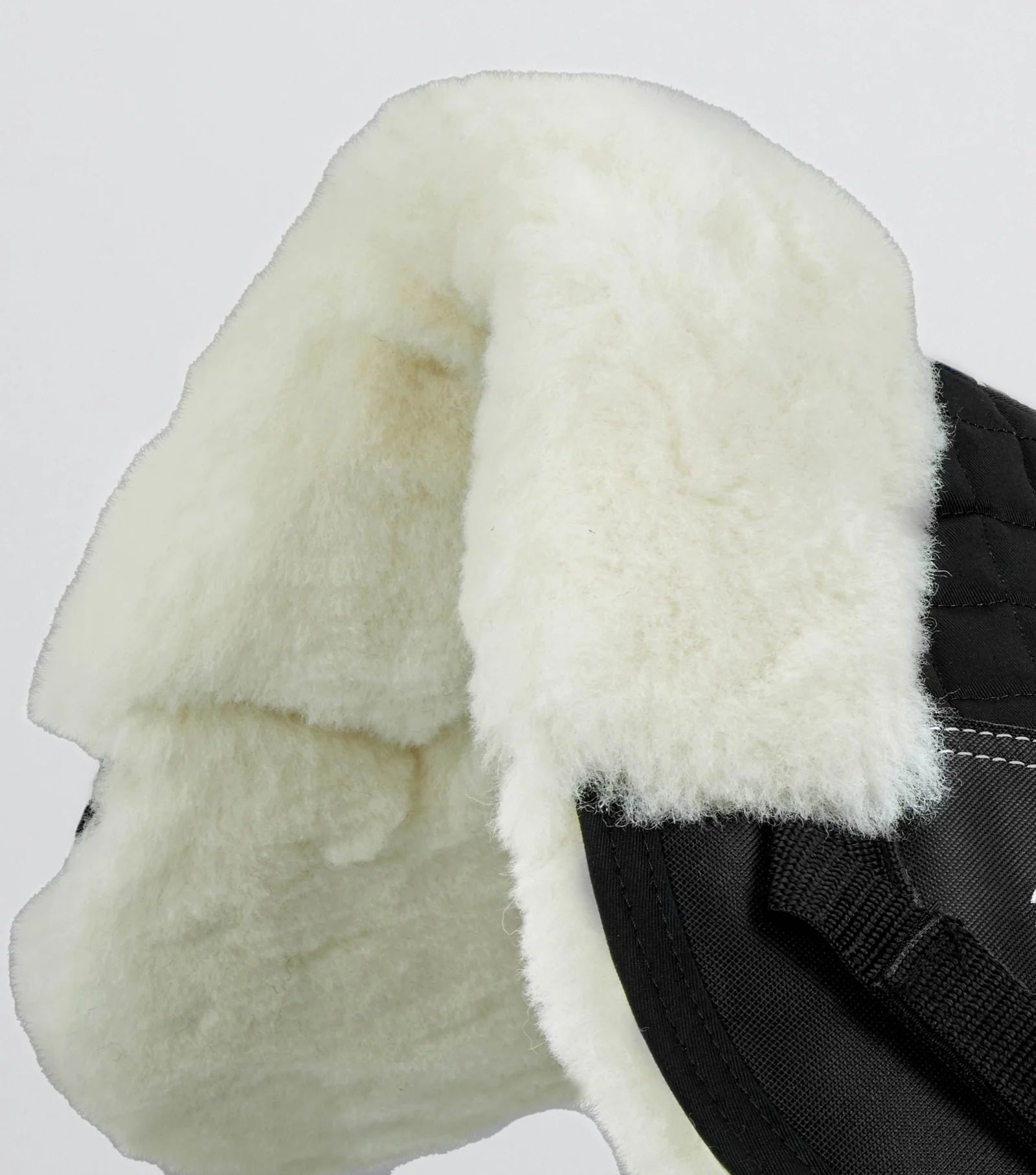 Premier Equine Merino Wool Saddle Pad - Black Half Pad with Natural Wool Lining | Horse Riding Equipment