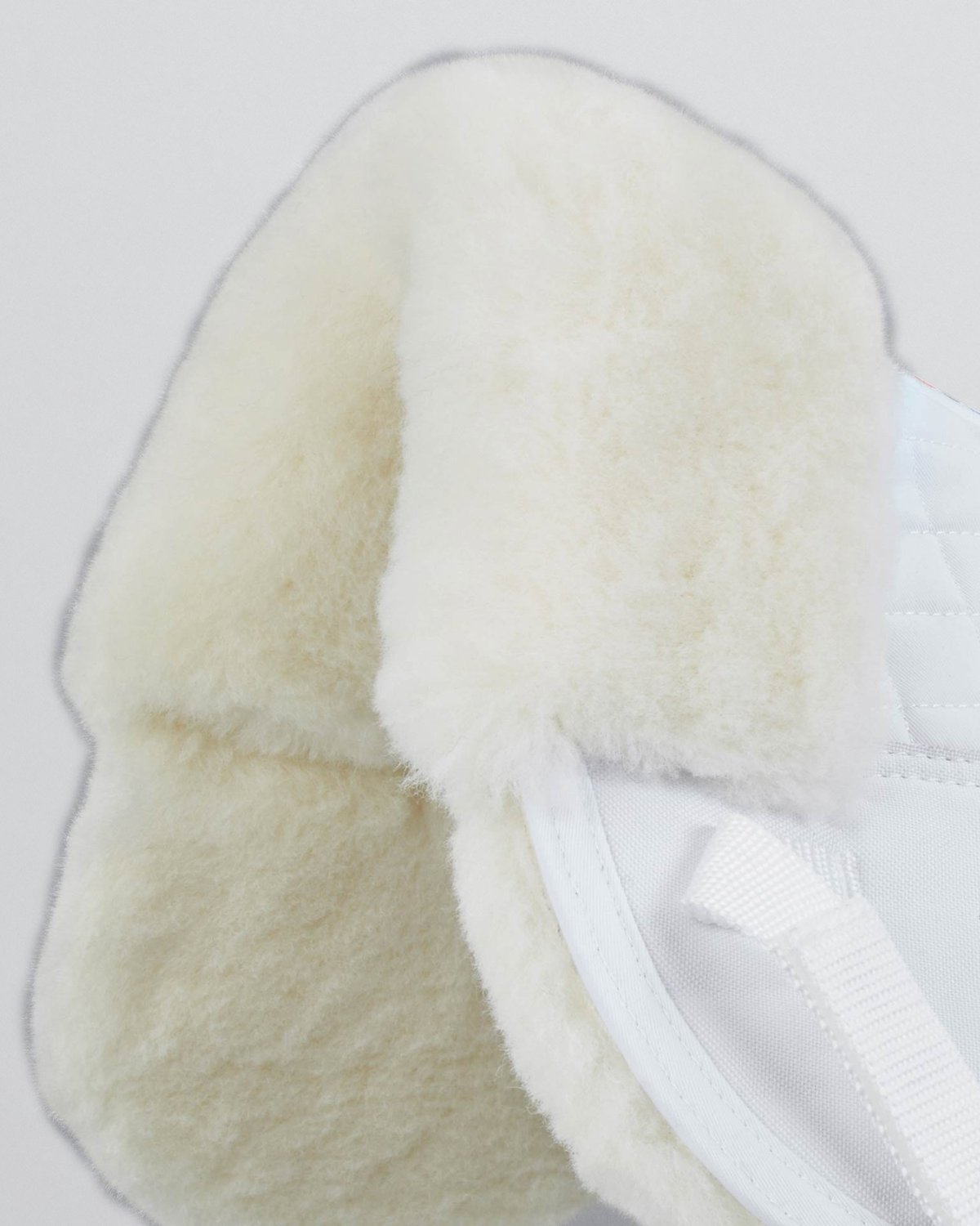 PREMIER EQUINE Merino Wool Half Saddle Pad - White/Natural. Comfortable equestrian horse riding equipment.