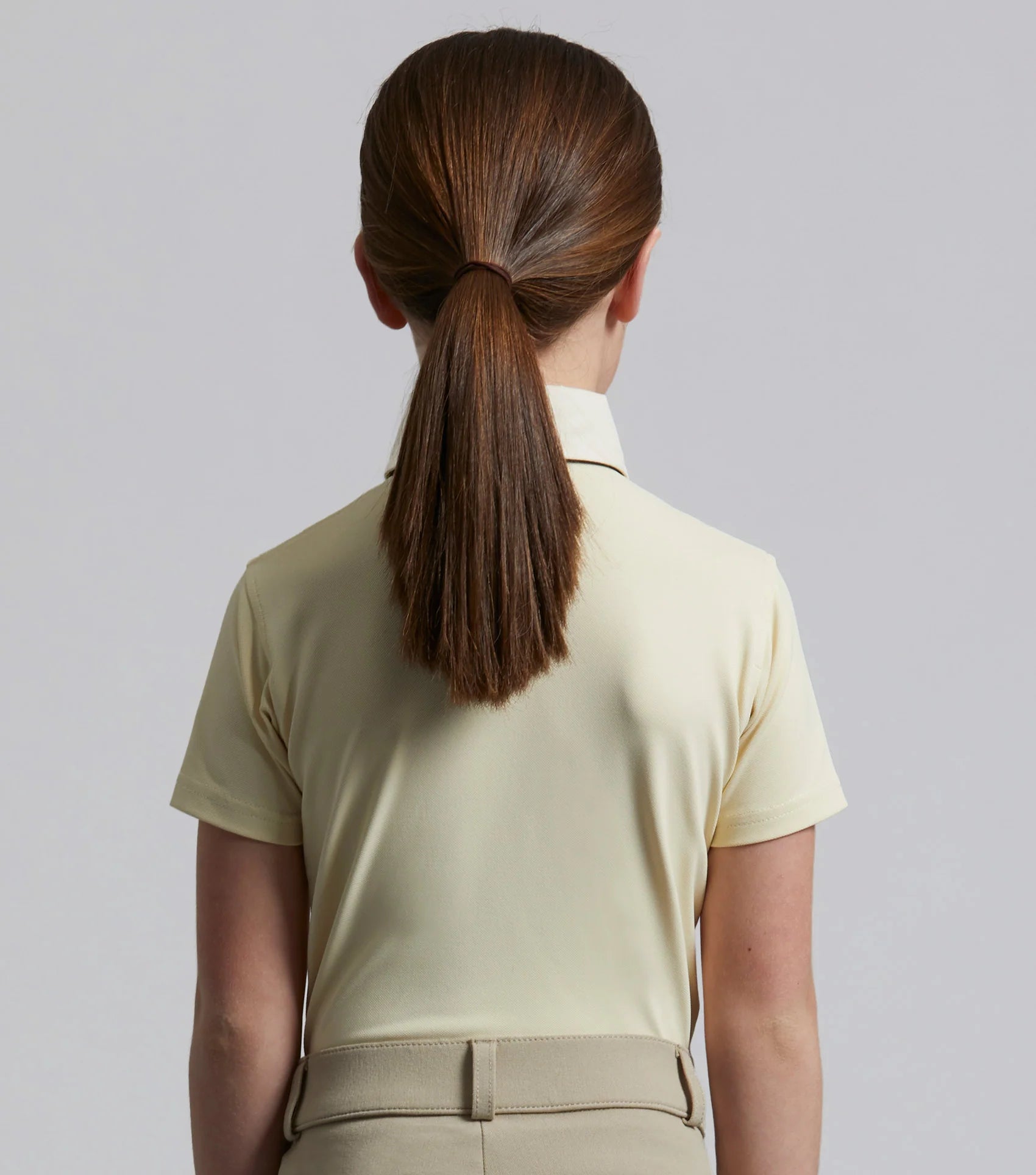 Premier Equine Girl's Show Shirt, Vanilla, Short Sleeve Equestrian Competition
