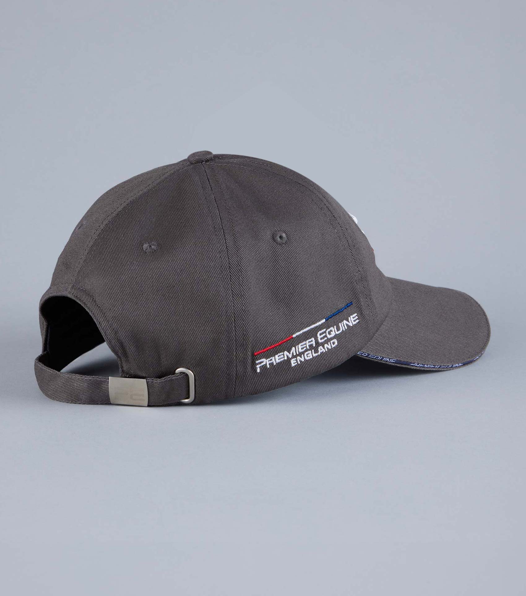 Premier Equine Grey Baseball Cap England - Embroidered Logo, Adjustable Fit