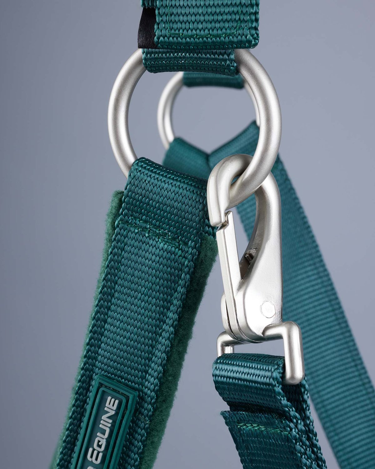 PREMIER EQUINE Green Fleece Padded Head Collar - Close Up Horse Headwear Tack Detail
