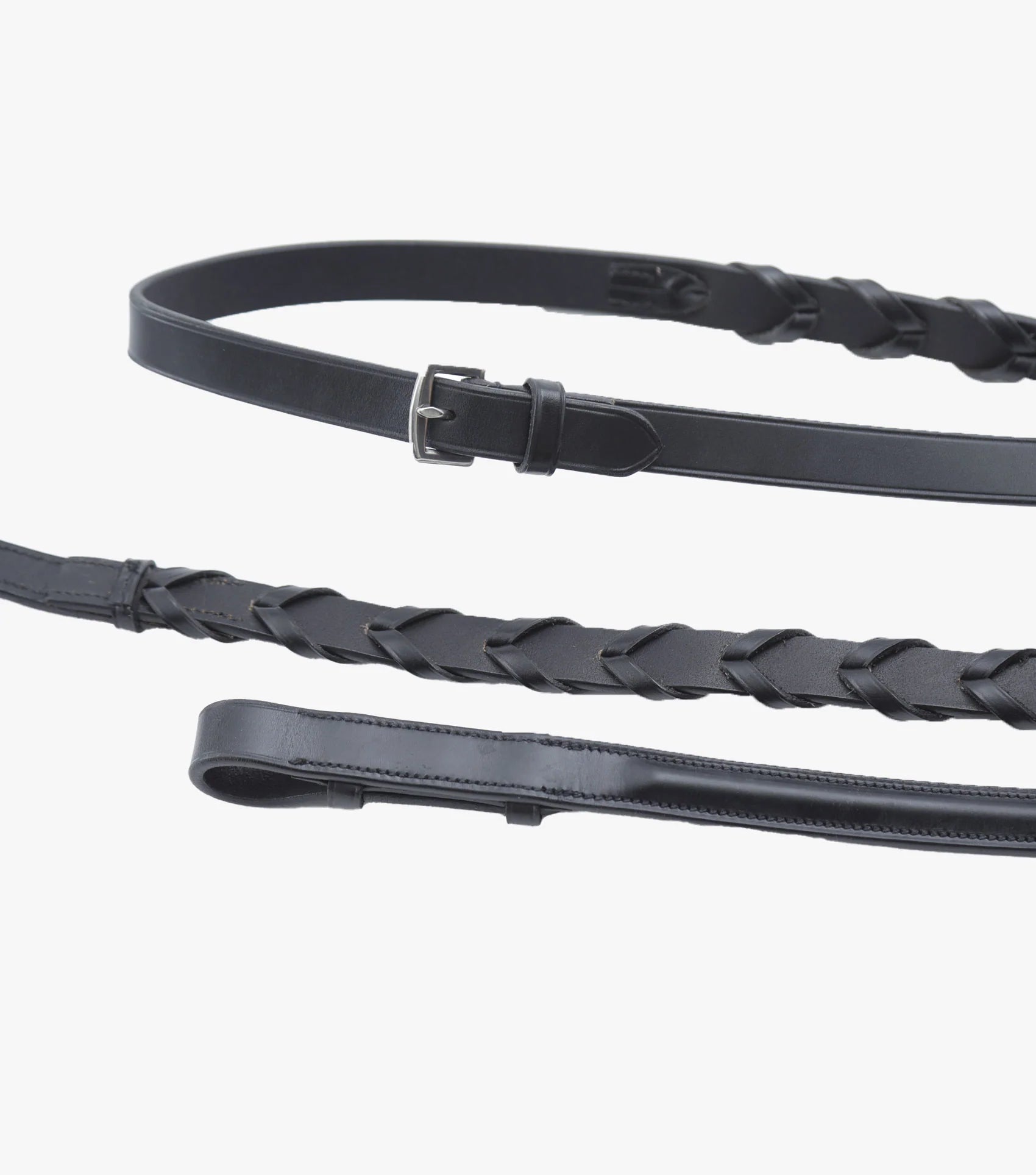 Premier Equine Pietro Laced Reins Black Black