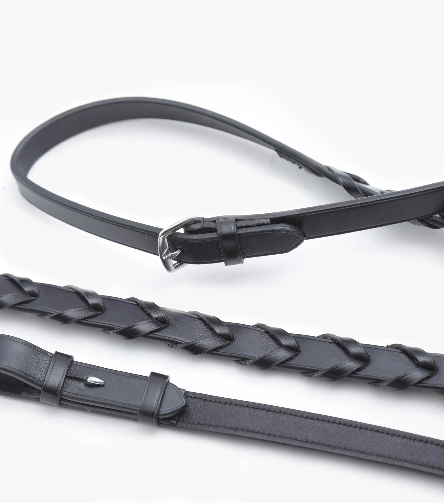 Premier Equine Pietro Laced Reins Black Black