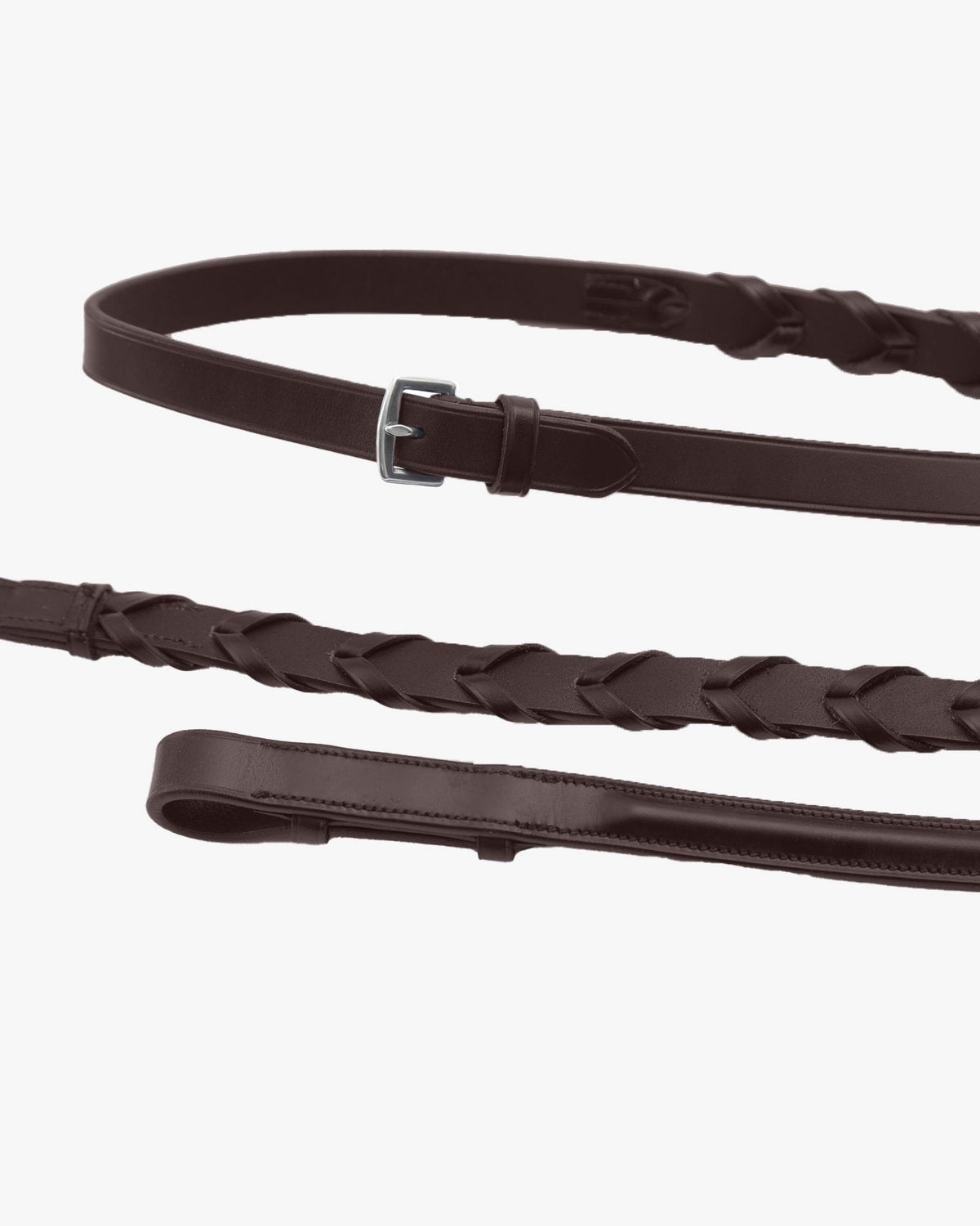 Premier Equine Pietro Laced Reins Brown Brown