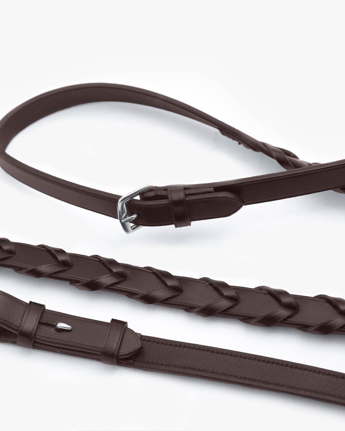 Premier Equine Pietro Laced Reins Brown Brown