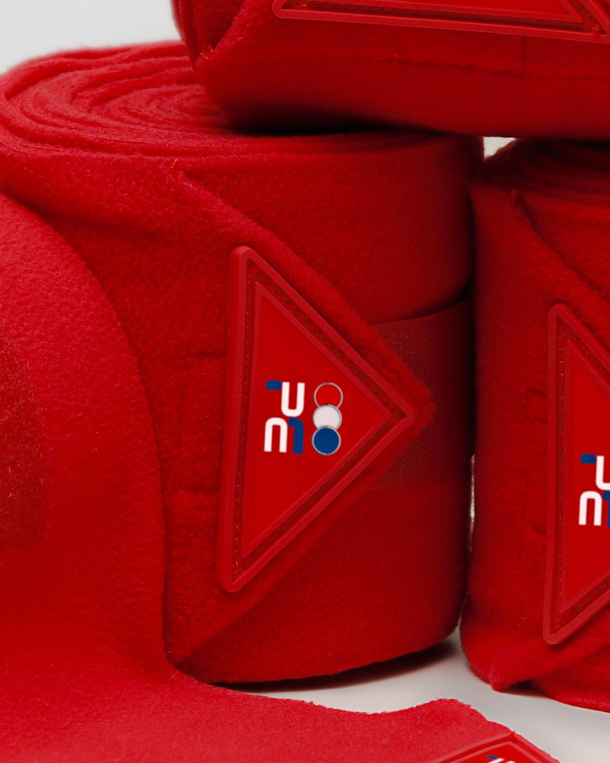 PREMIER EQUINE HORSE POLO FLEECE BANDAGES RED - Horse Leg Wraps for Protection & Support