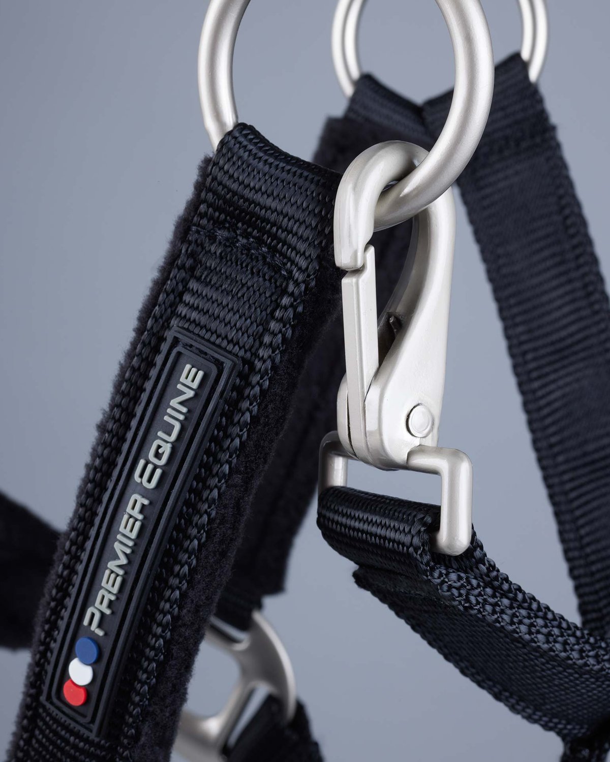 PREMIER EQUINE Black Fleece Padded Head Collar: Comfortable & Adjustable Horse Headwear.