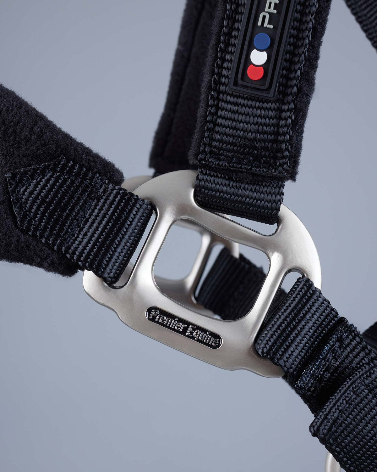 PREMIER EQUINE Fleece Padded Head Collar - Black | Comfortable & Adjustable Horse Headcollar | Equiflair