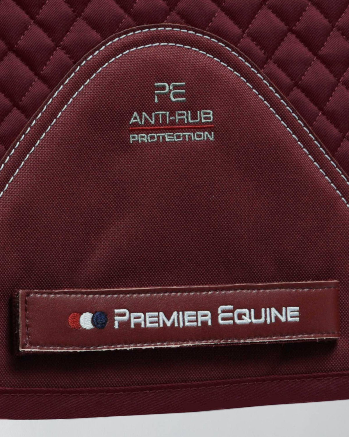 Premier Equine Burgundy Pony Saddle Pad - Cotton GP/Jump Square with Anti-Rub Protection