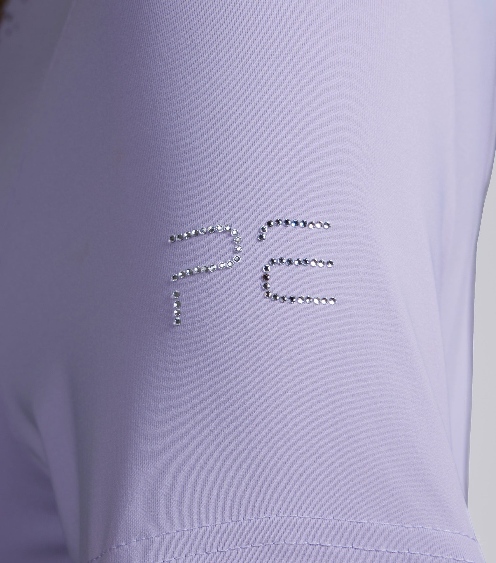 Premier Equine competition shirt women's short sleeve lilac with rhinestone logo