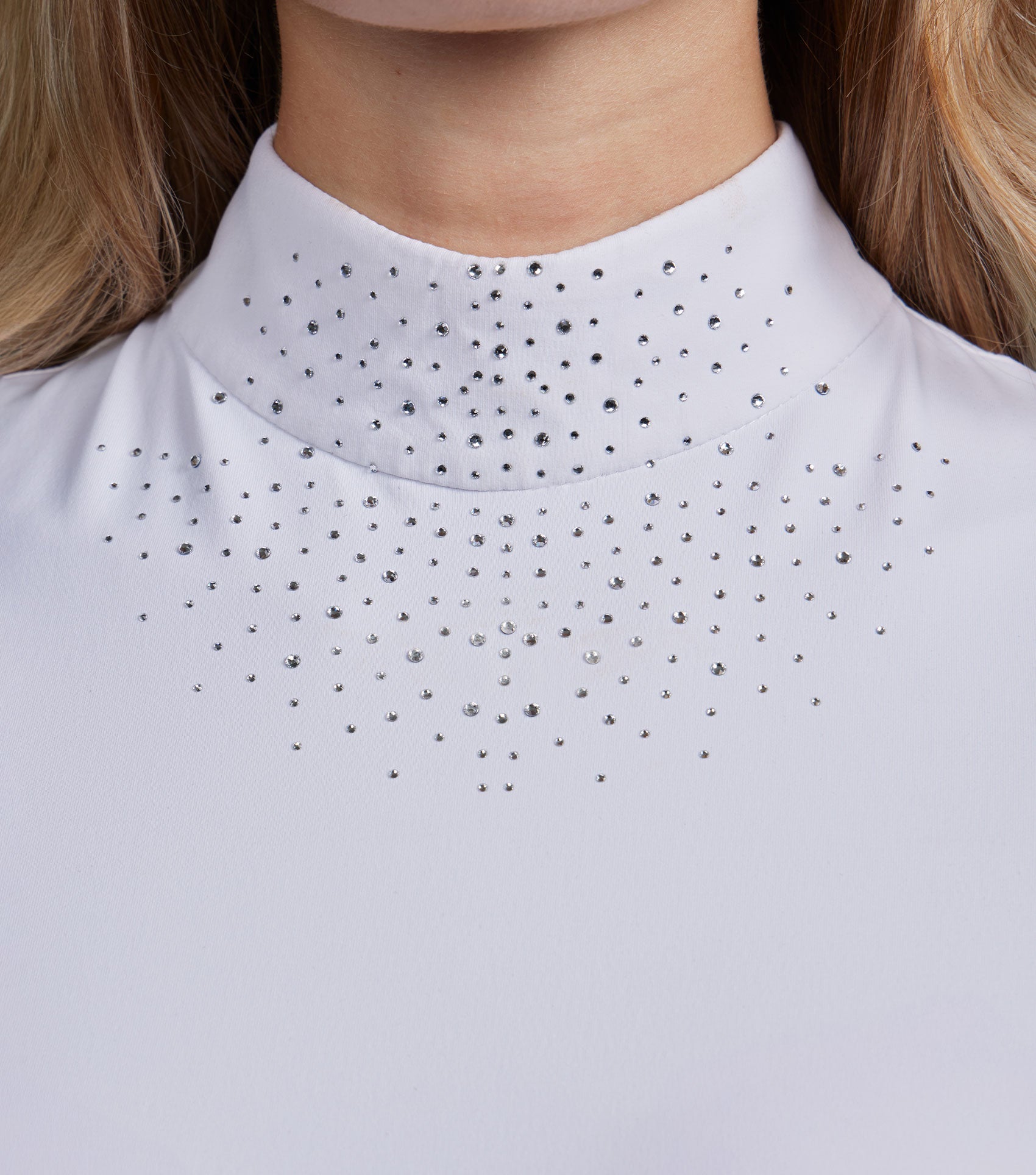 Premier Equine Cristalli Women's Short Sleeve Competition Shirt White