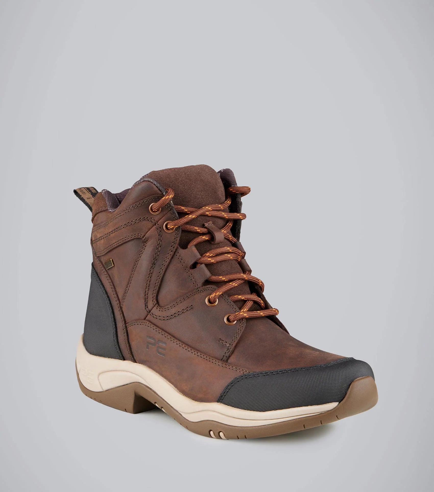 PREMIER EQUINE VINCI II WATERPROOF LACED BOOTS BROWN - Equestrian yard boots for all-weather comfort.