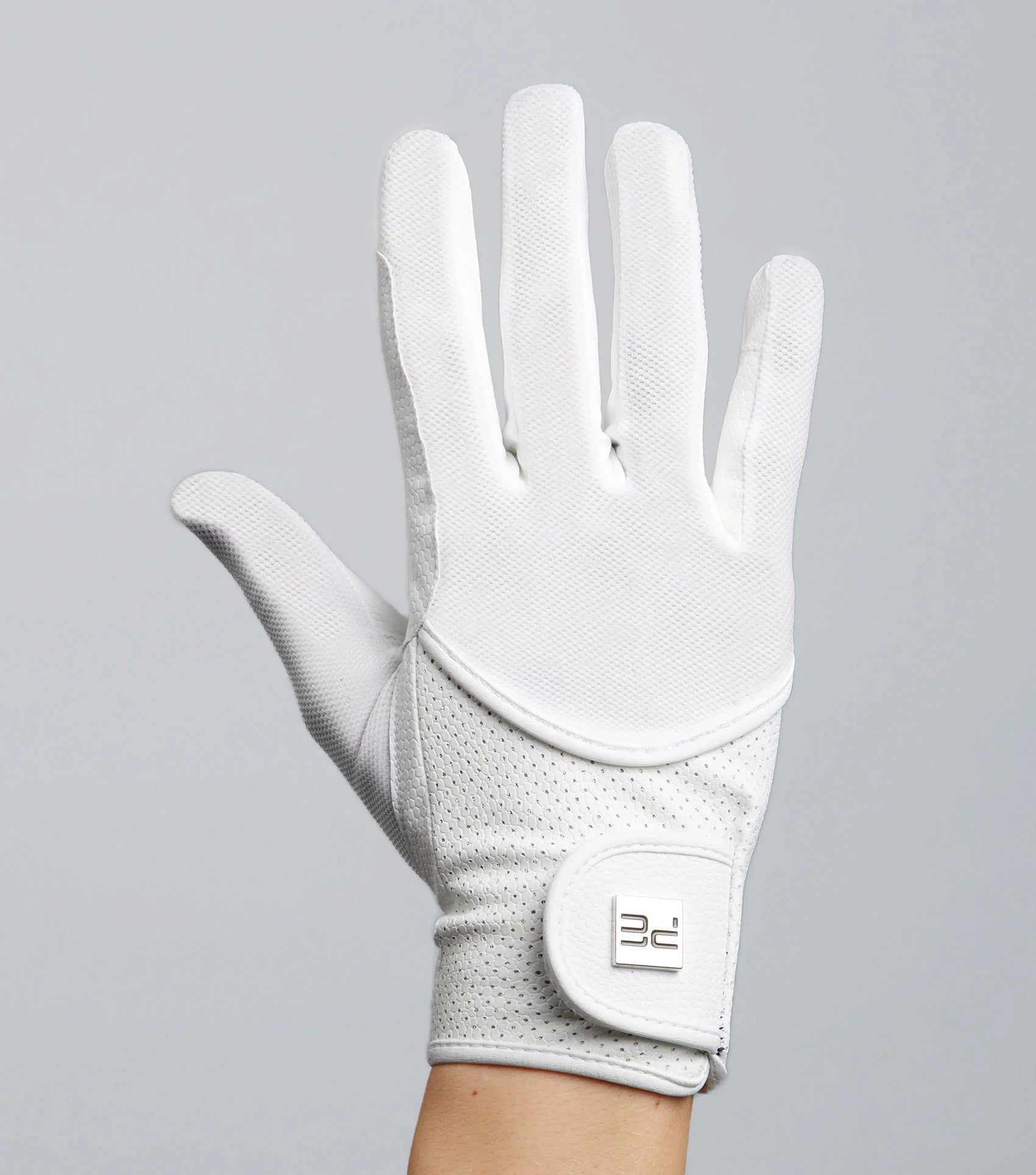 PREMIER EQUINE White Mesh Competition Riding Glove for Equestrian Activities