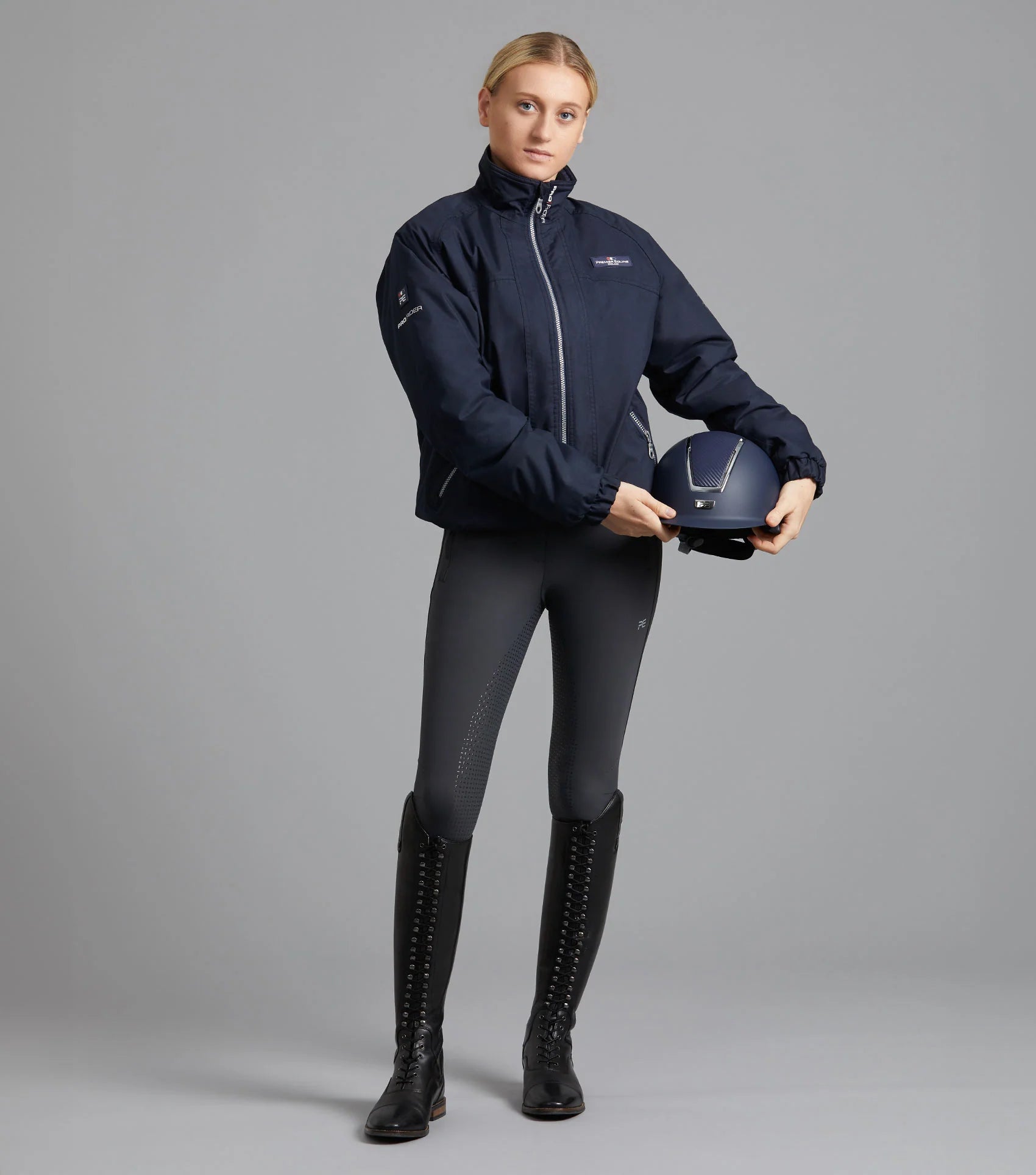 Premier Equine Pro Rider Waterproof Riding Jacket Navy - Equestrian Apparel, Ladies Riding Coat