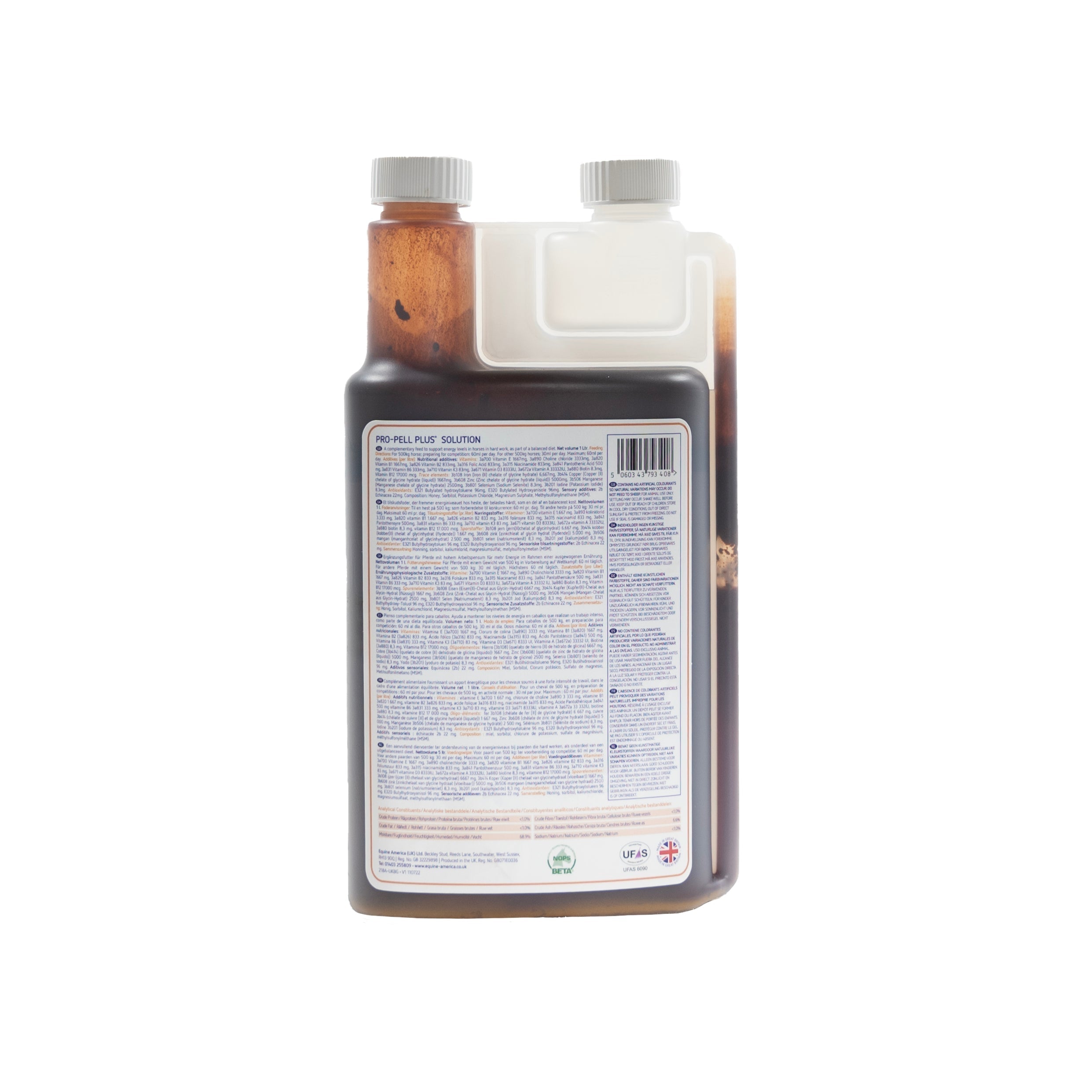 Equine America Pro-Pell Plus Solution: Horse Energy Boost Supplement with B Vitamins & Iron