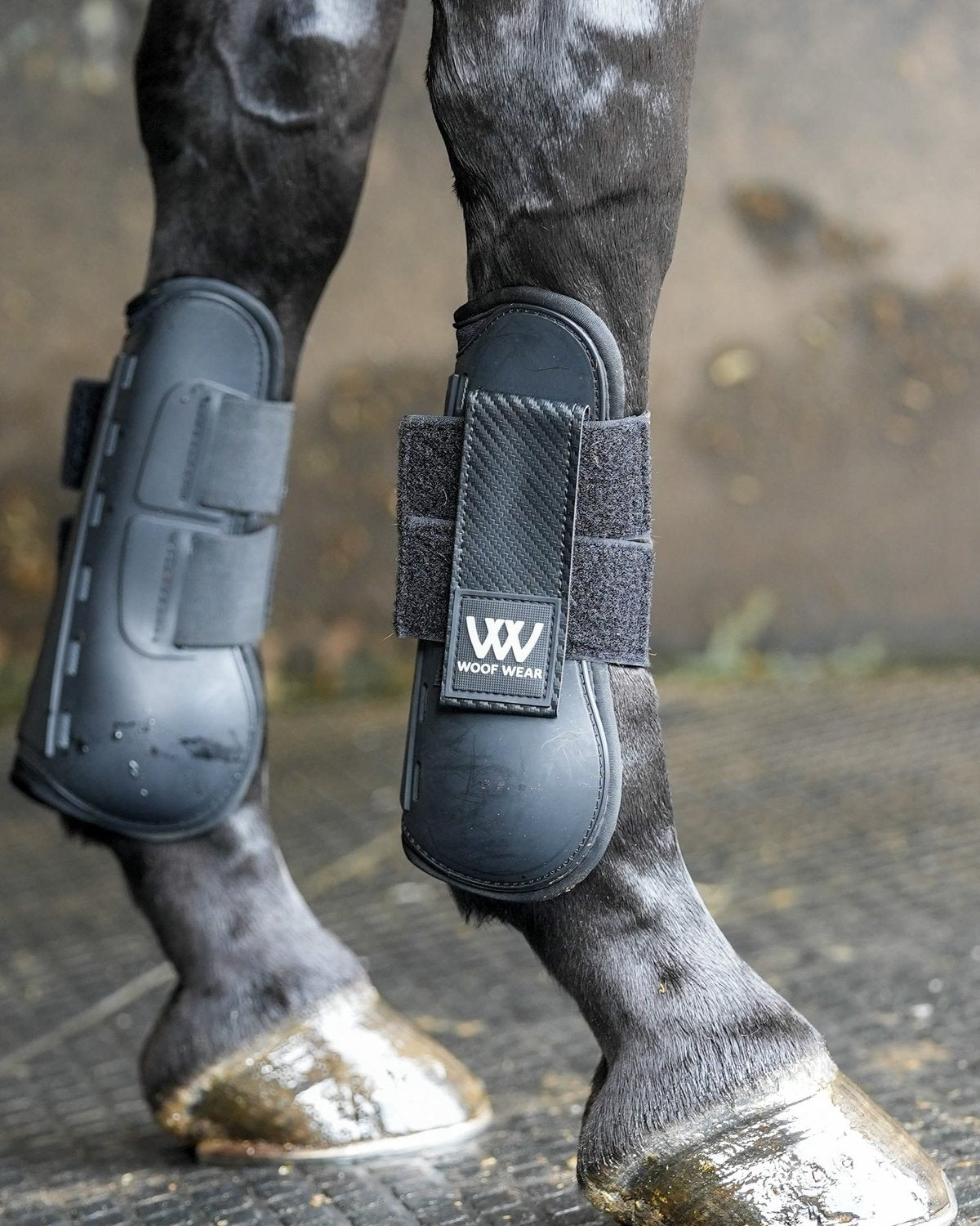WOOF WEAR PRO TENDON BOOT BLACK: Equine Horse Leg Protection Boots - Black Tendon Boots for Horses.